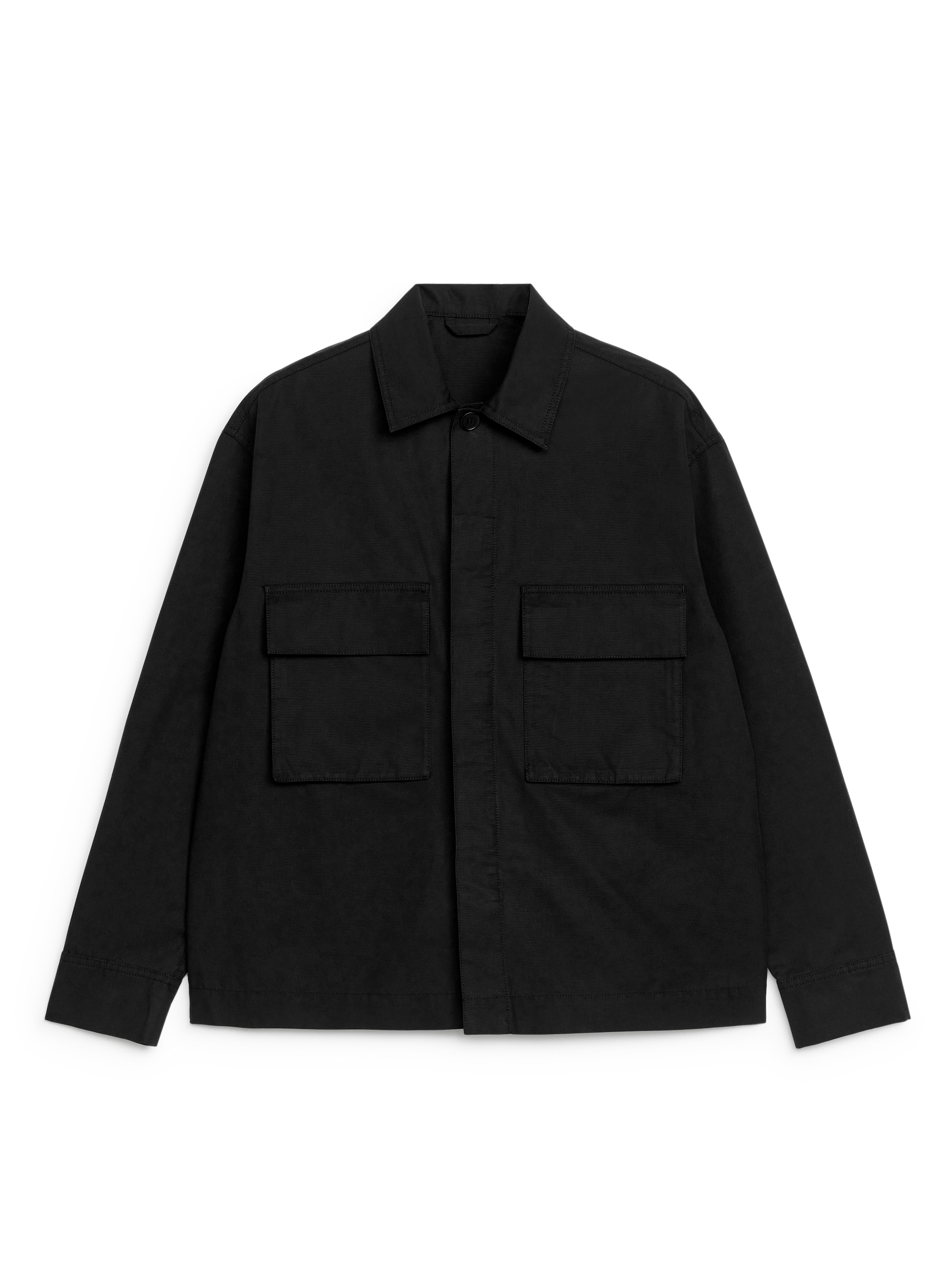 Overshirt i bomullscanvas - Svart - Loose fit - Men - StillMedia/DescriptiveStillLife - 2