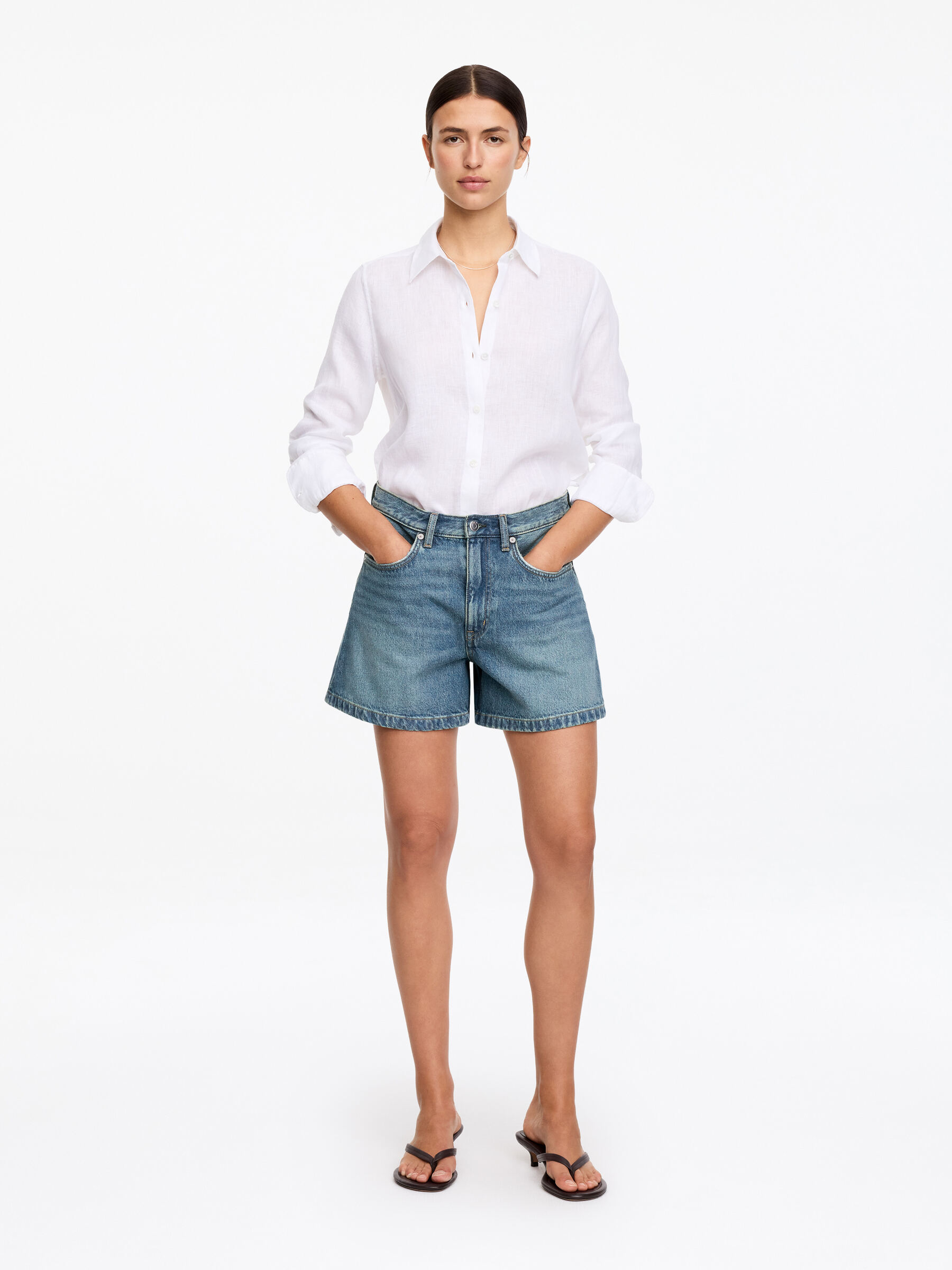 Denim Shorts-#80AAD8-18731
