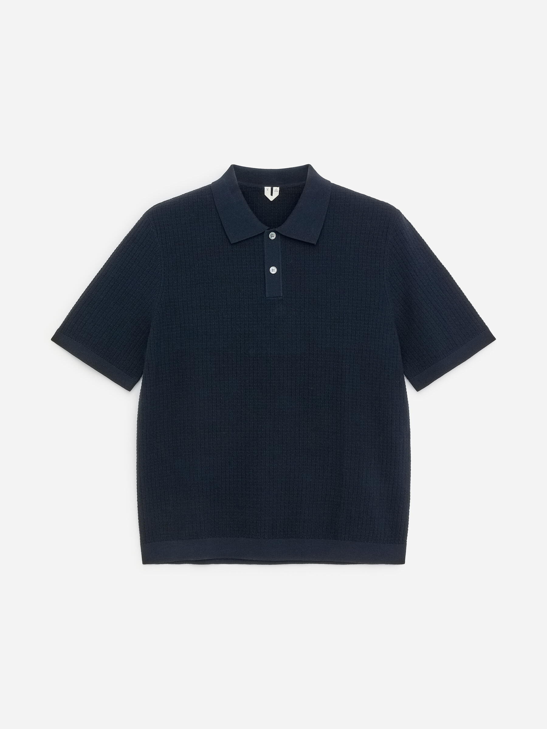 Knitted Cotton Polo Shirt - Dark Blue - Regular fit - Men - StillMedia/DescriptiveStillLife - 1