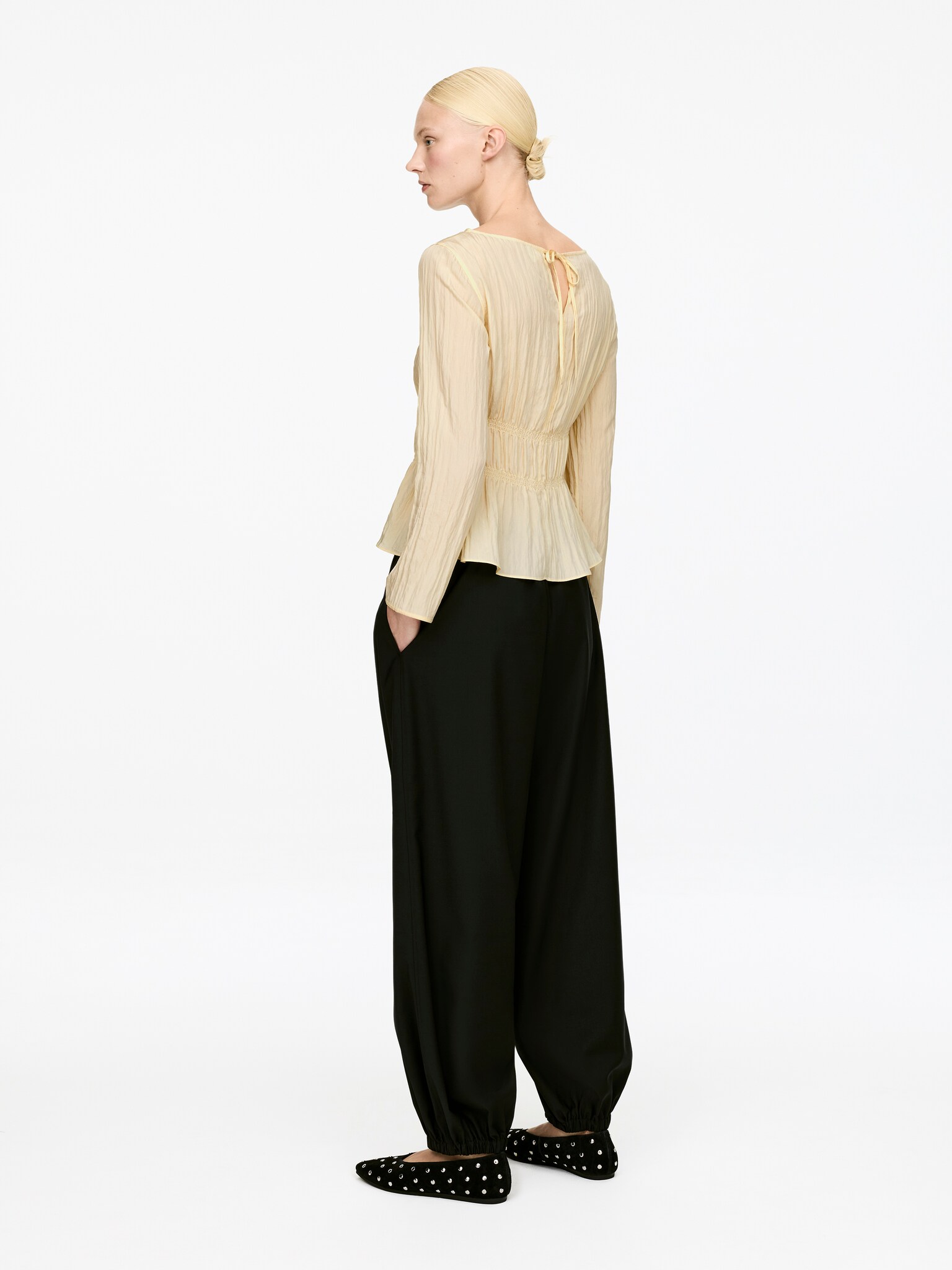 Smock Top - Light Beige/Black - 3