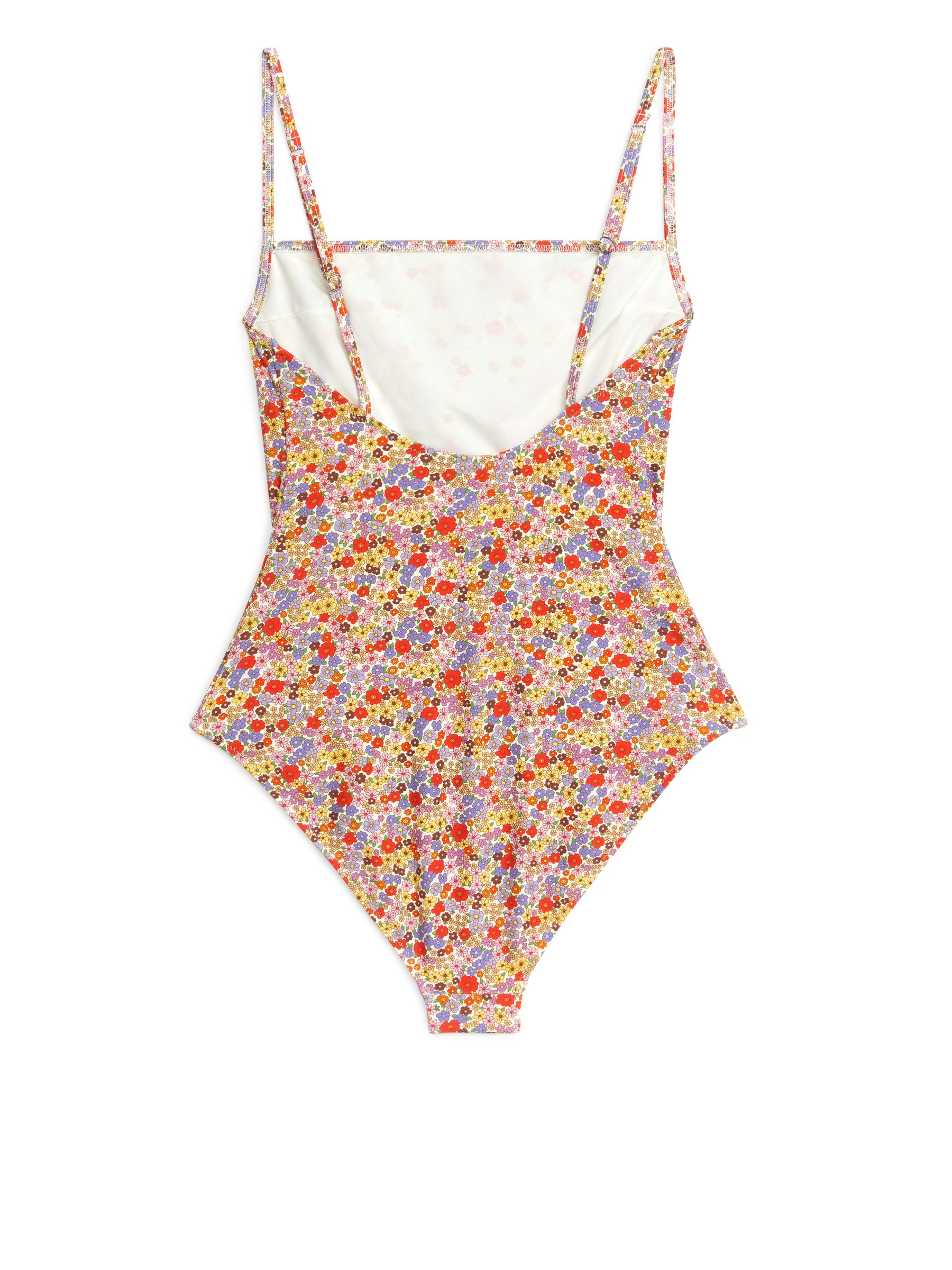 Square-Neck Swimsuit - Floral - Regular fit - Women - StillMedia/DescriptiveStillLife - 1