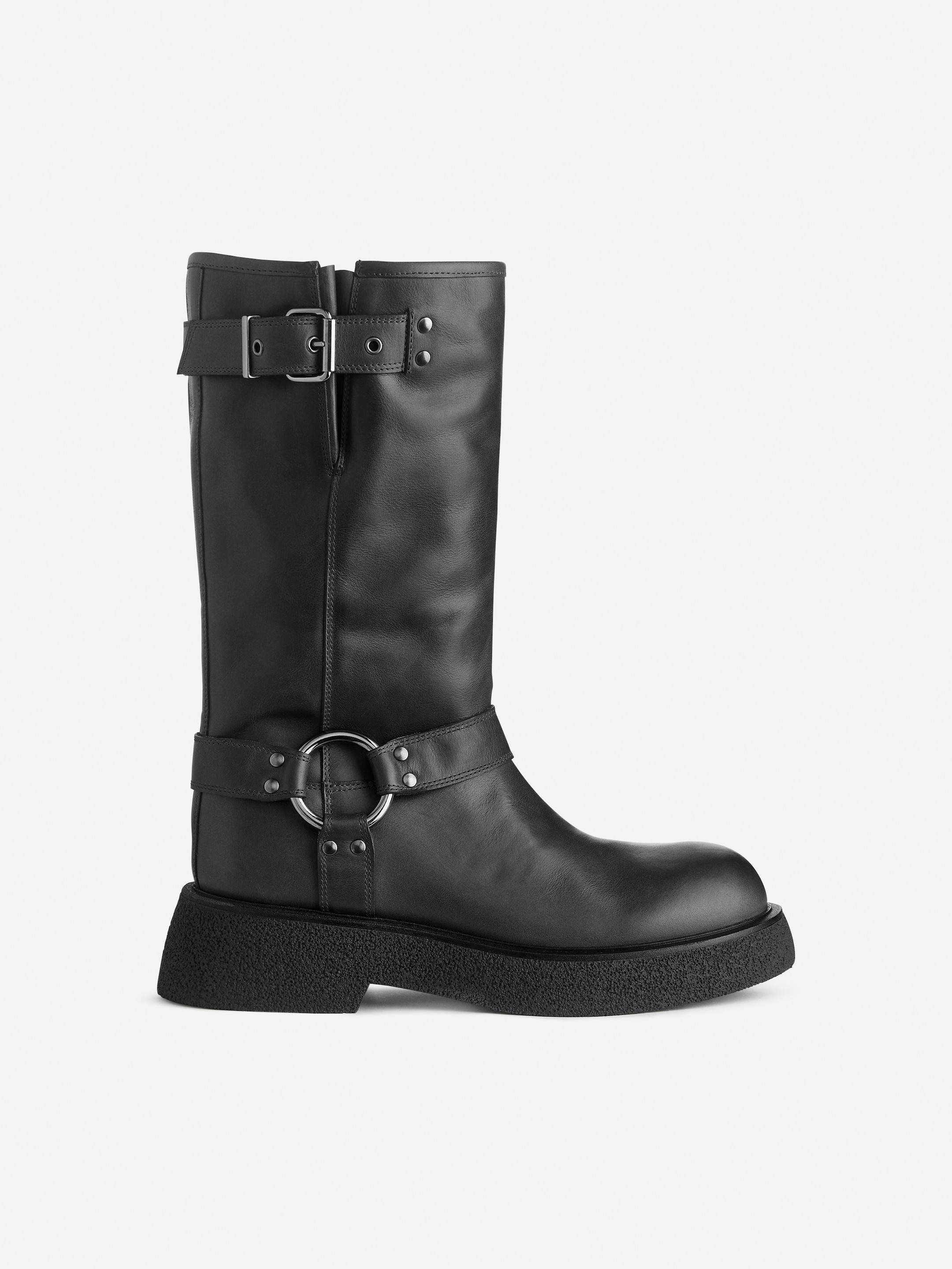View larger image: Leather Biker Boots - Black - Ladies | H&M GB 1