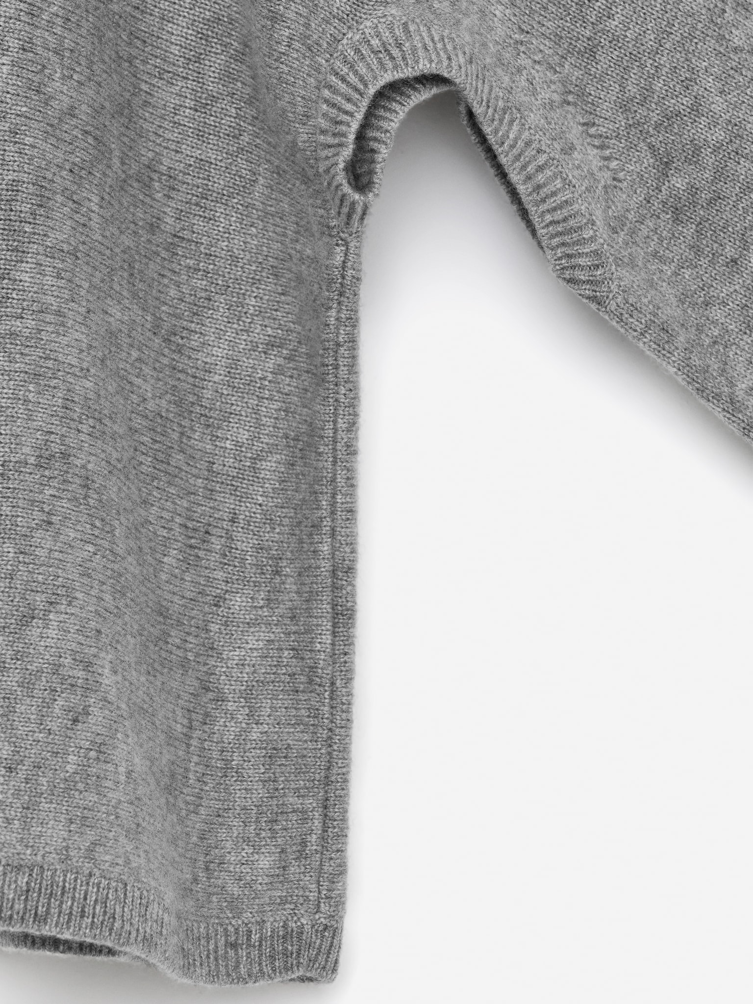 Cut-Out Pure Cashmere Jumper​ - Grey Melange - 5