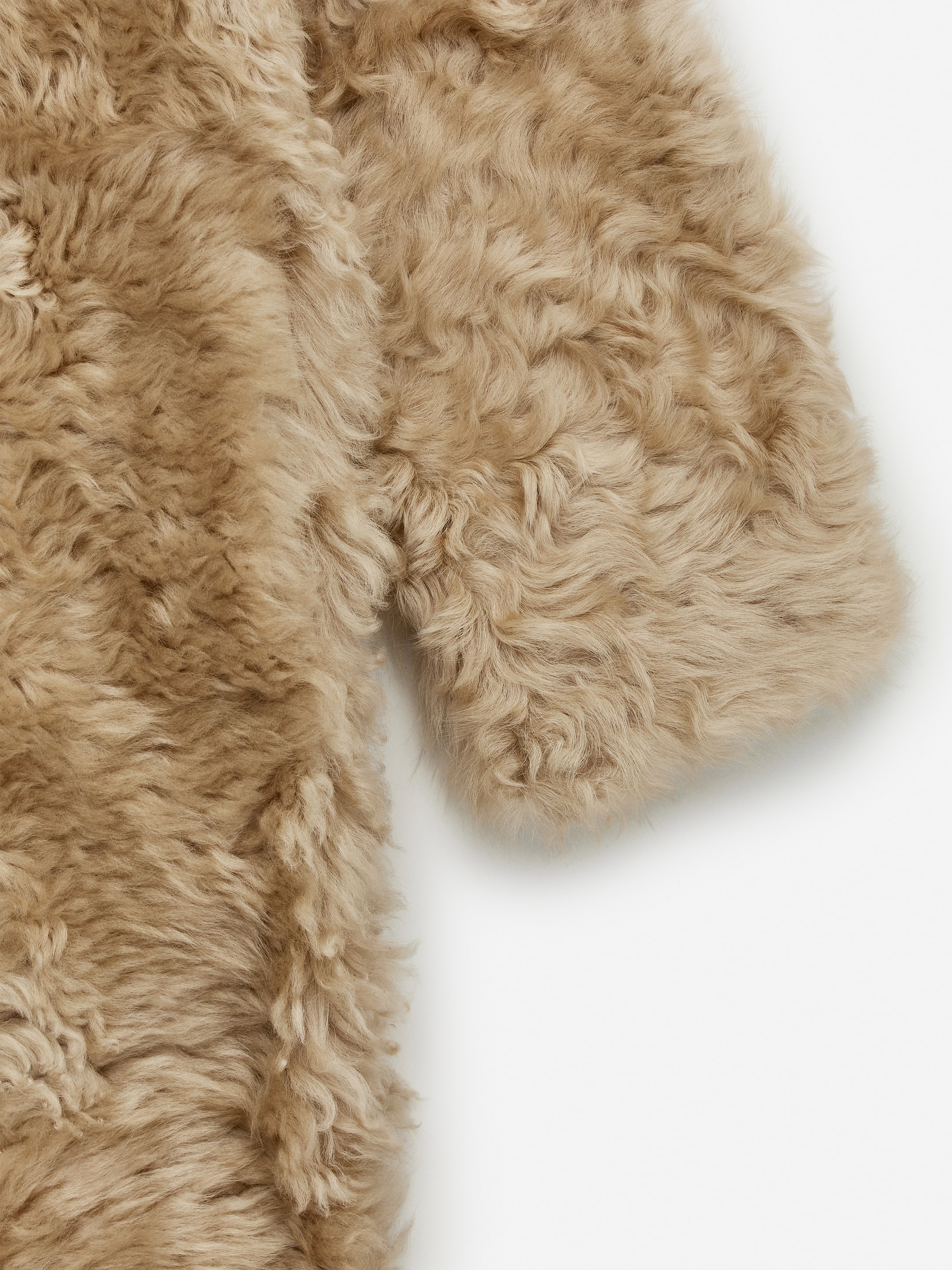 Manteau en peau lainée - Beige poudré - Regular fit - Femme - StillMedia/DescriptiveDetail - 1