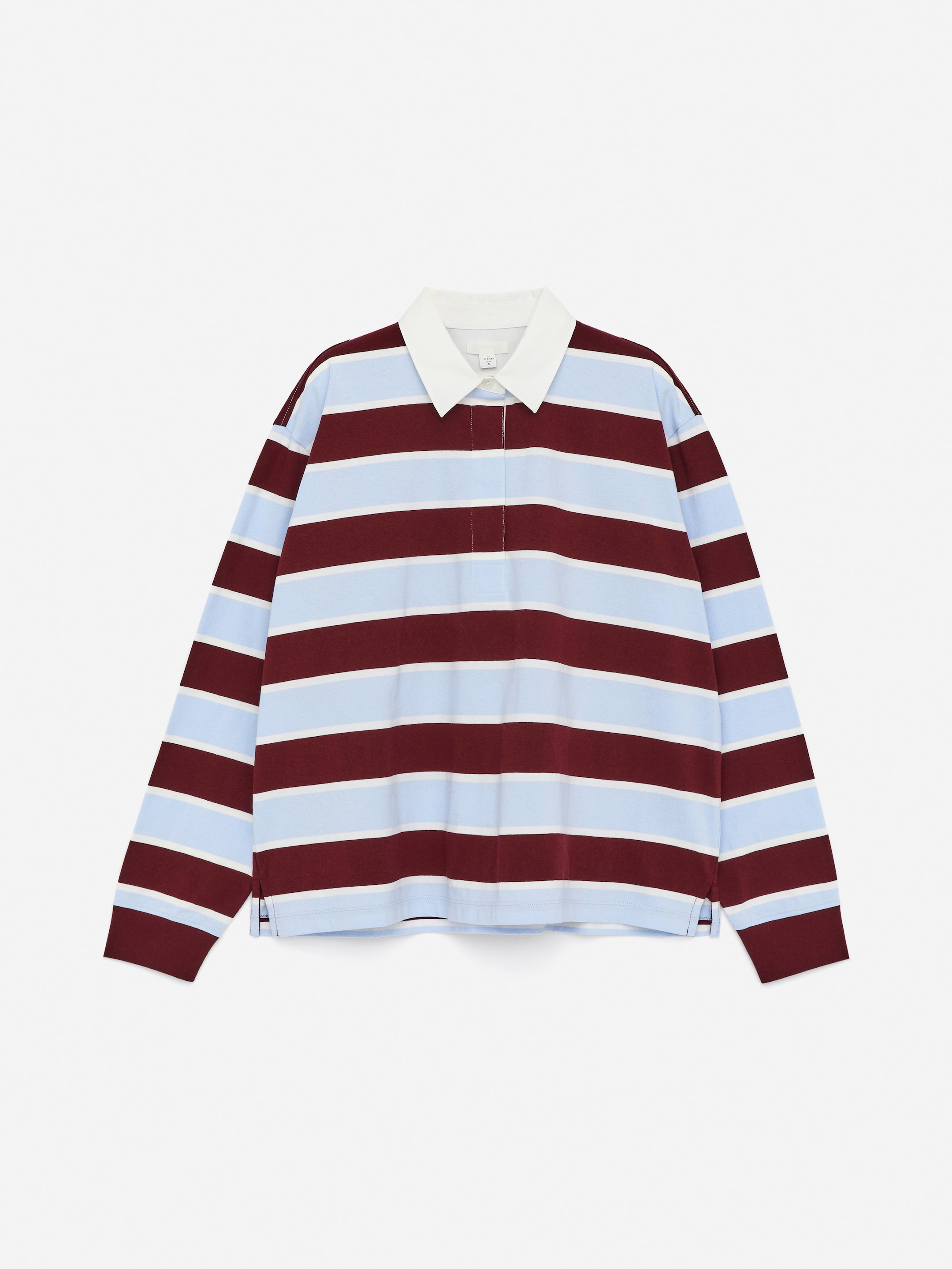 Grotere afbeelding bekijken: Cotton Polo Shirt - Dark Red/Blue - DAMES | H&M BE 1