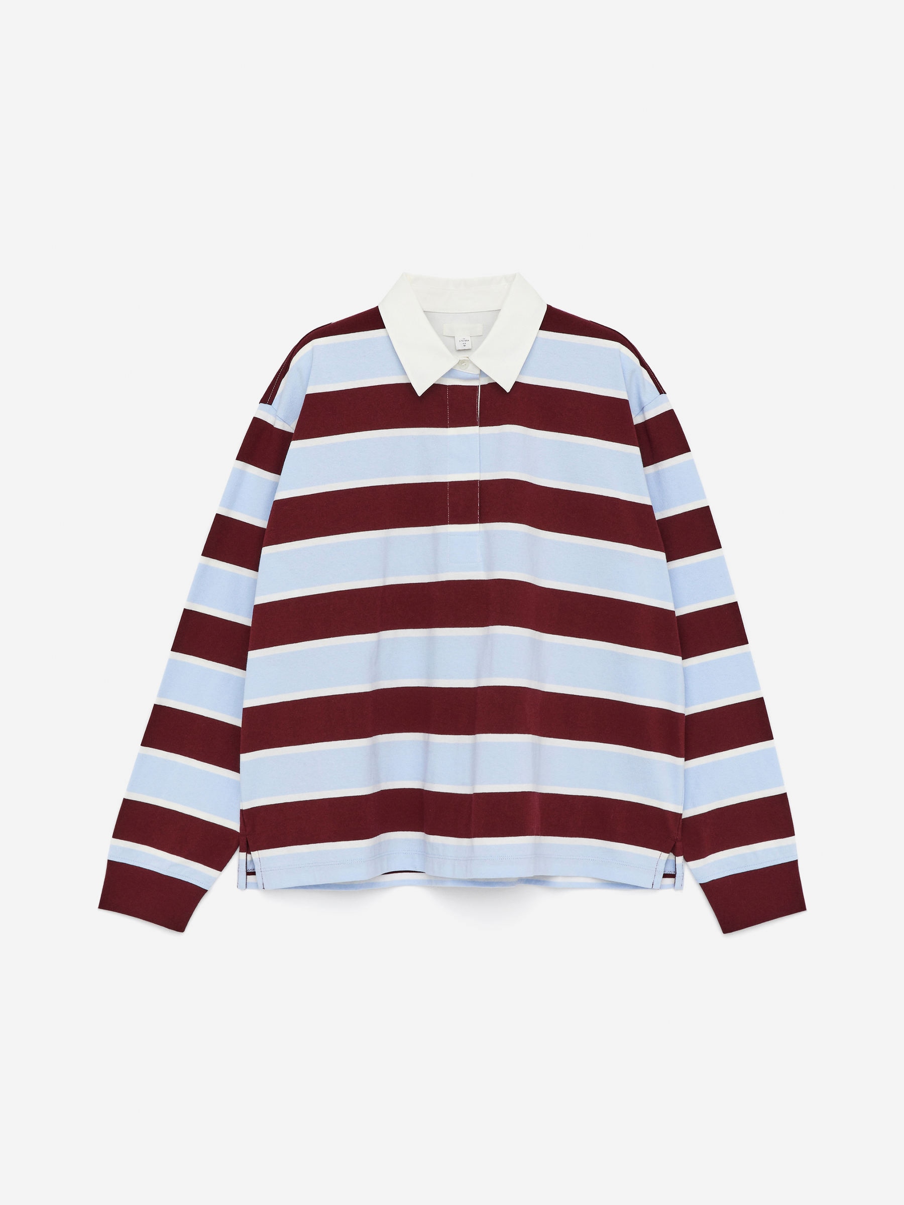 Cotton Polo Shirt - Dark Red/Blue - Regular fit - Women - StillMedia/DescriptiveStillLife - 2