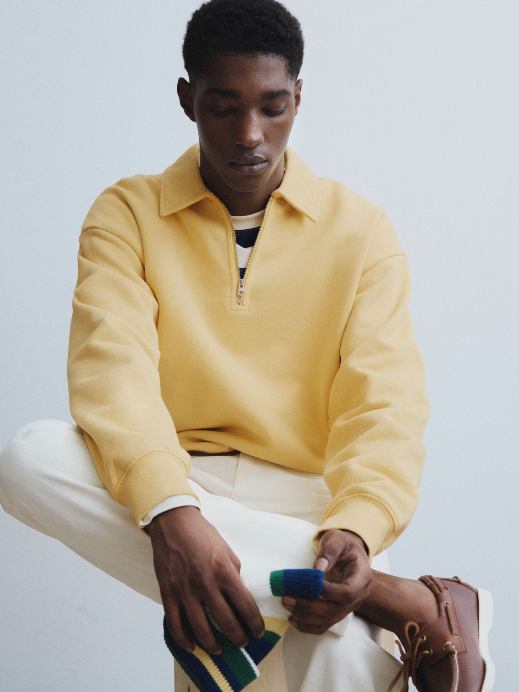 Relaxed Canvas Trousers - Off White - Relaxed fit - Men - StillMedia/Environmental - 1