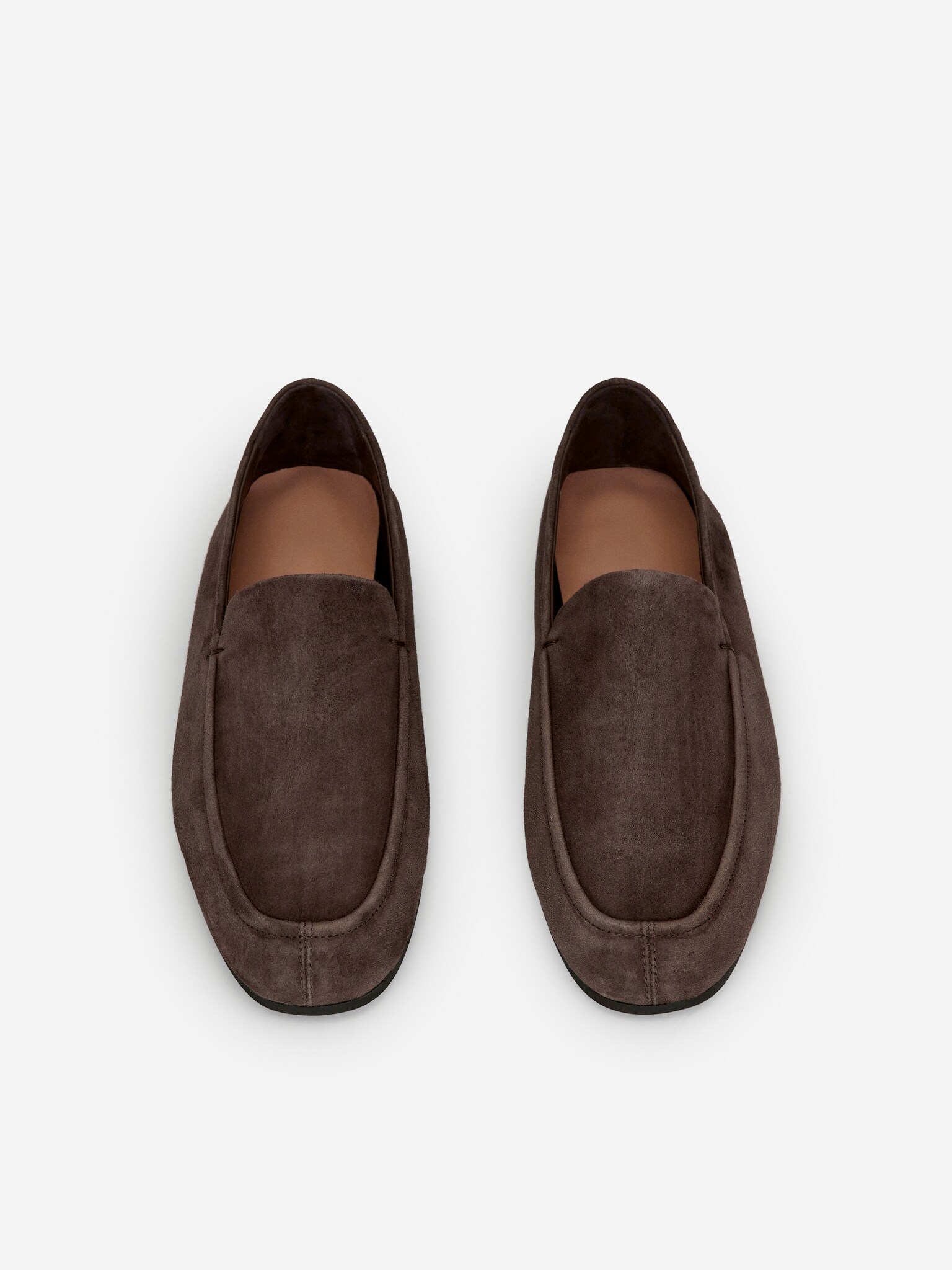 Schmaler Loafer aus Veloursleder - Braun - 3