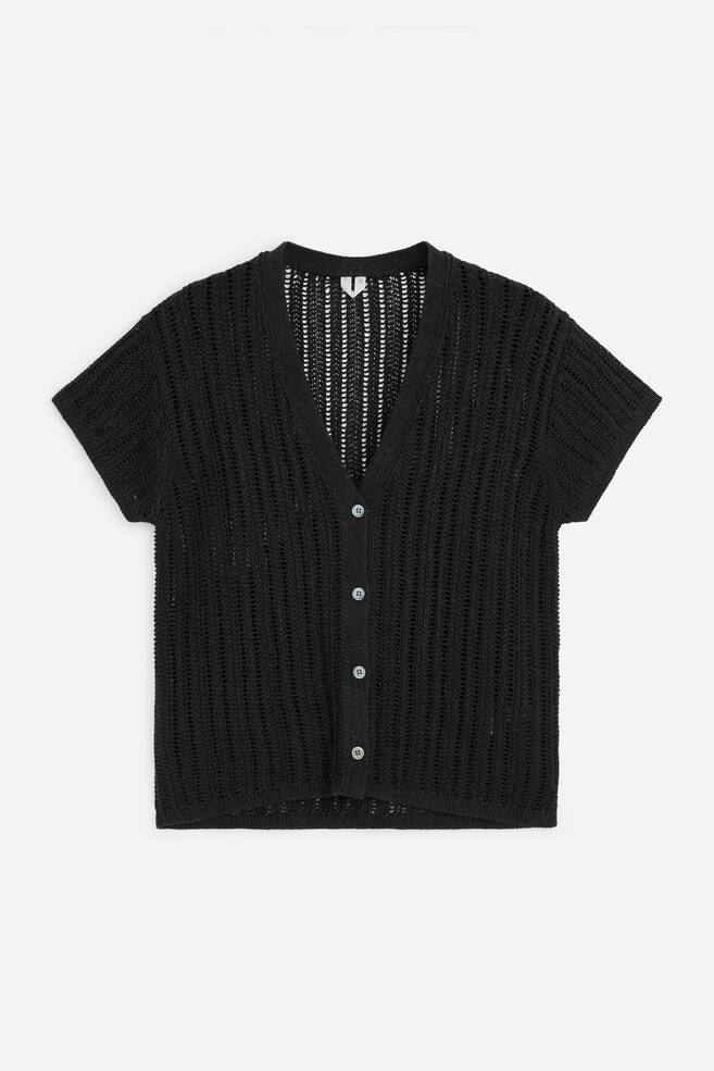 Crochet Cardigan - Black/White - 1