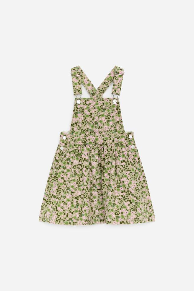 Robe salopette - Vert/Rose - 1