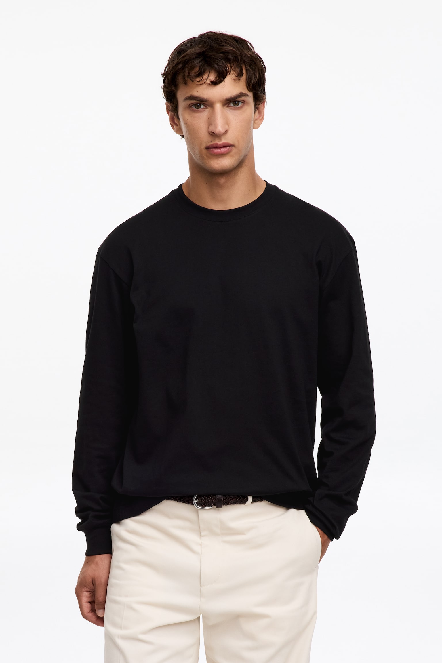 T-shirt a maniche lunghe - Nero/Bianco - 1
