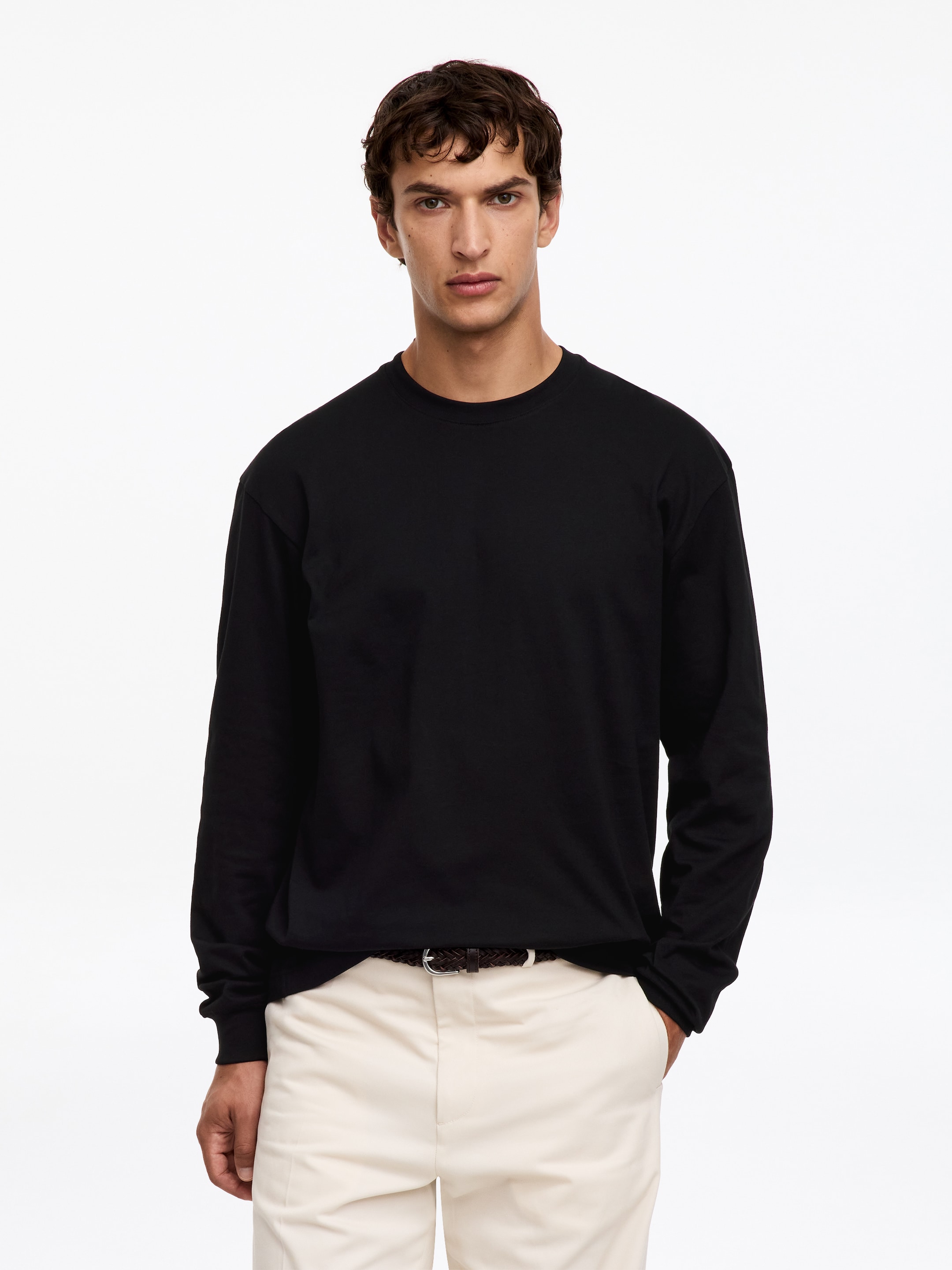 T-shirt a maniche lunghe-Black-5815