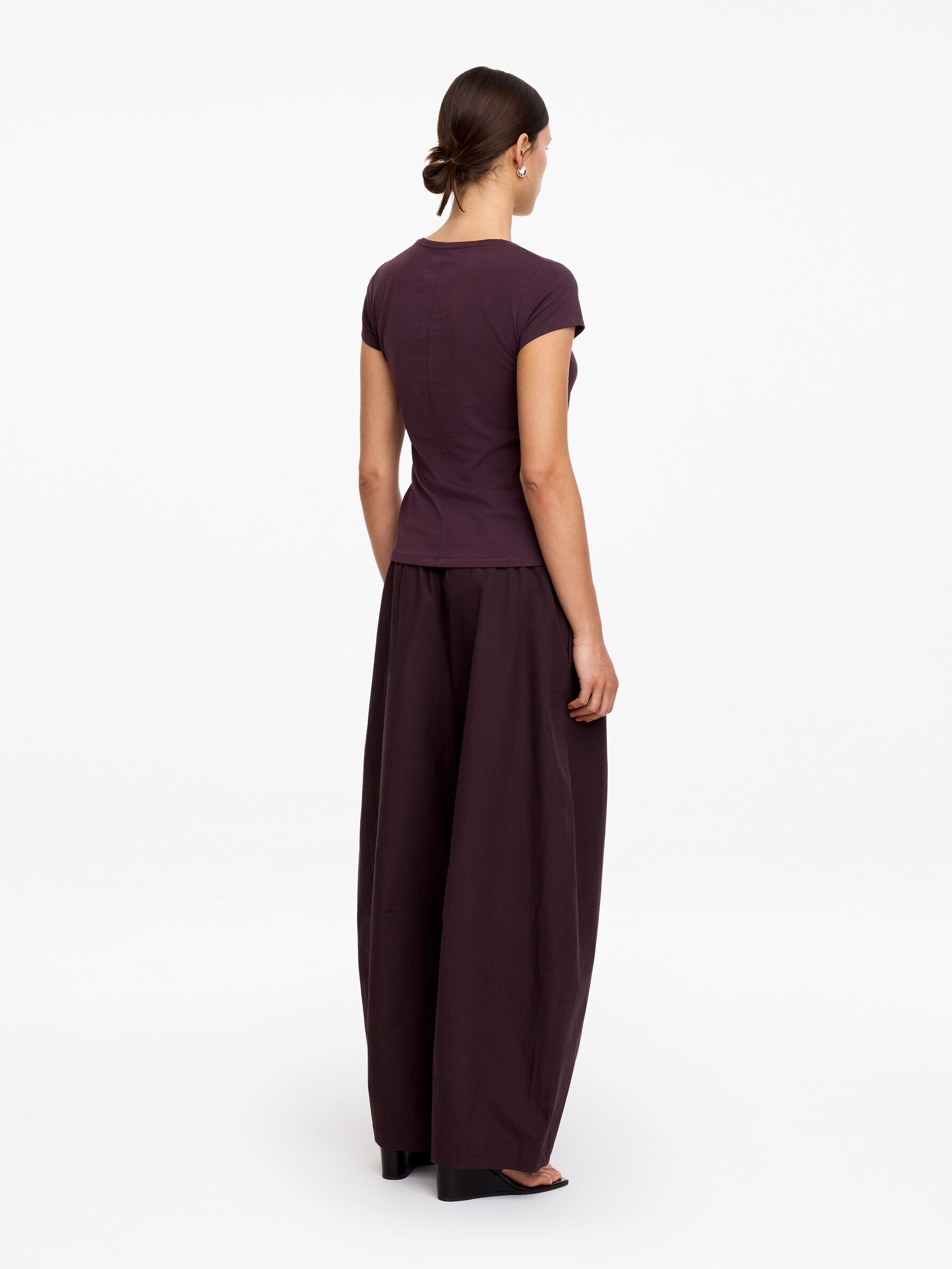 Slim Cap-Sleeve T-Shirt - Plum - Slim fit - Women - StillMedia/Lookbook - 2