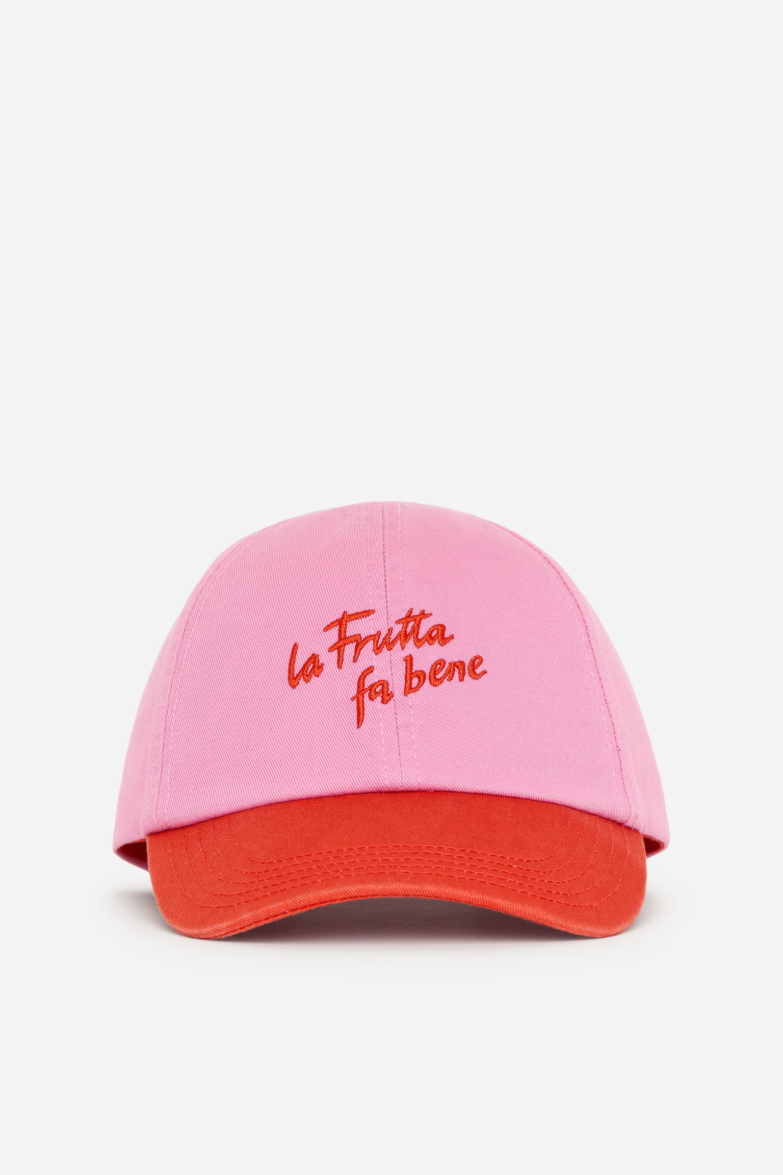 Cap aus Twill mit Blockstreifen - Rosa/Rot/Blau/Braun - 1