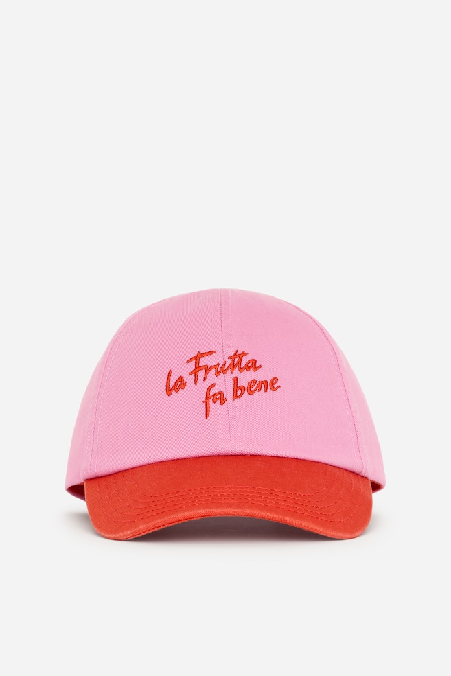 Casquette color block en sergé - Rose/Rouge/Bleu/Marron - 1