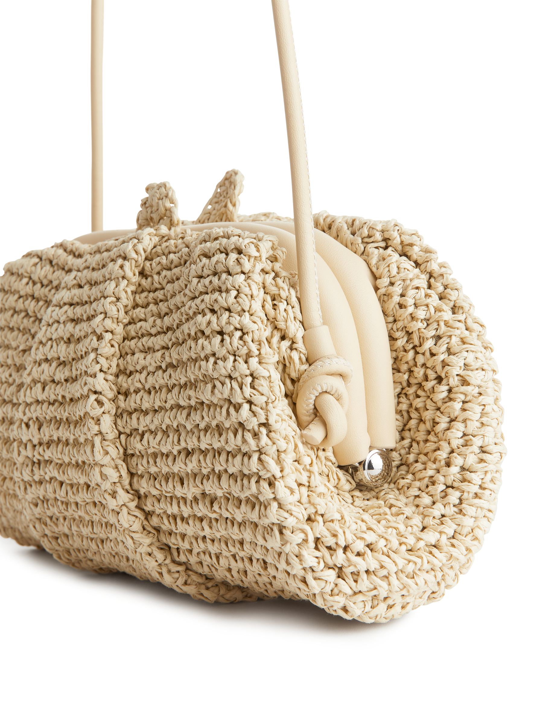 Leather Trimmed Straw Clutch - Light Beige - Women - StillMedia/DescriptiveDetail - 2