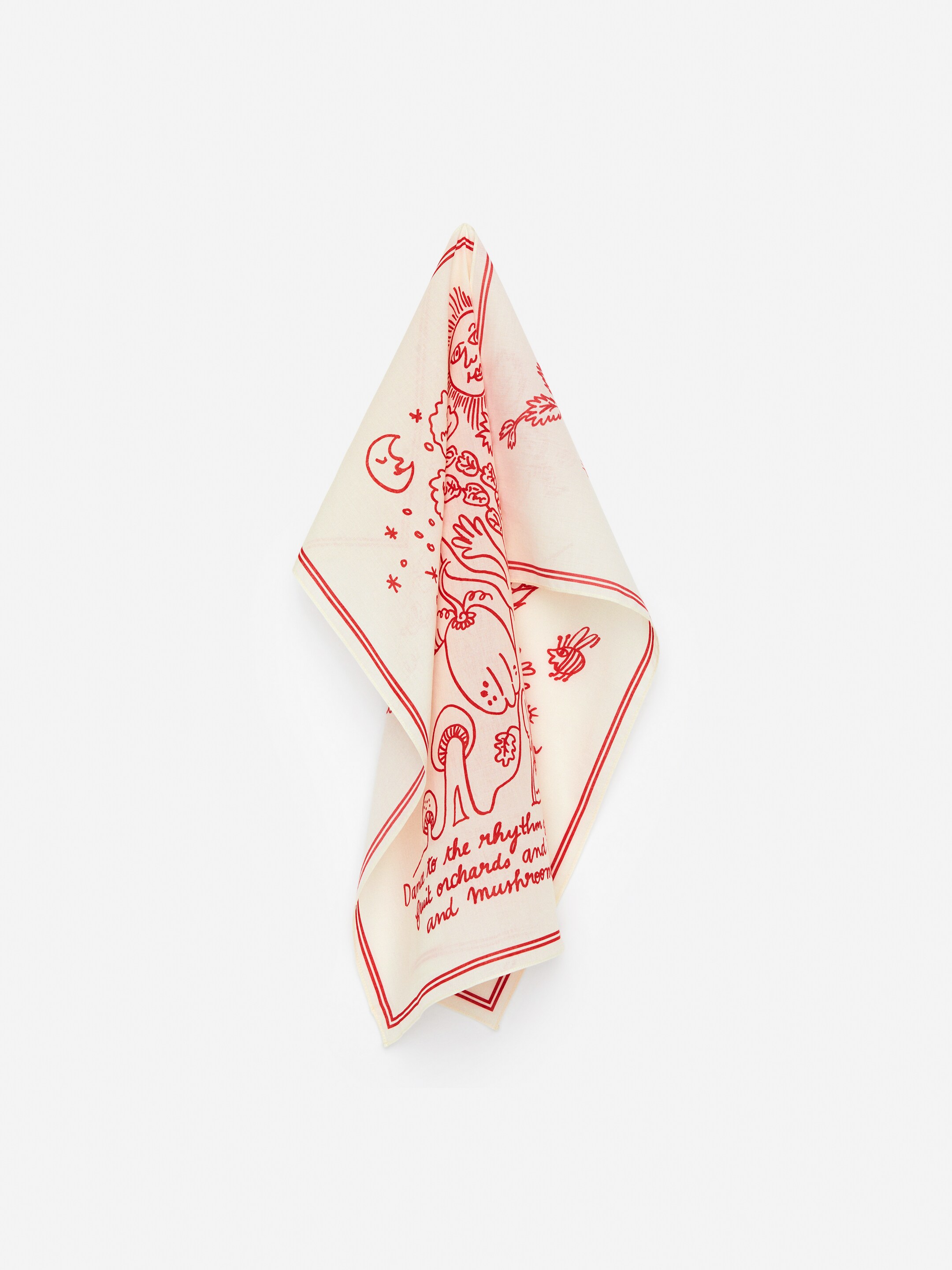 Grotere afbeelding bekijken: Bandana met ARKET CAFÉ-print - Gebroken wit/rood - HEREN | H&M NL 1