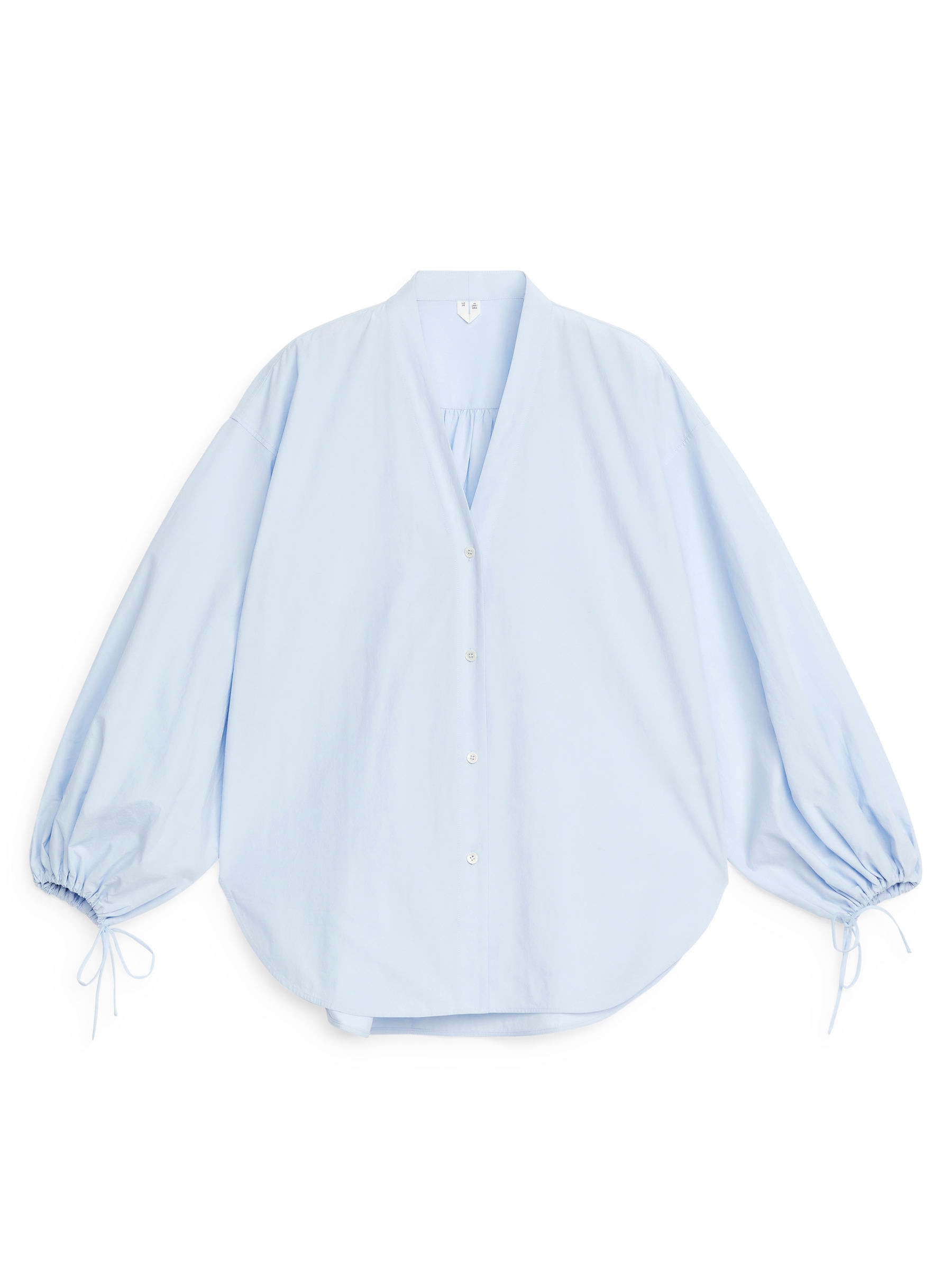 Puff-Sleeve Blouse - Light Blue - Loose fit - Women - StillMedia/DescriptiveStillLife - 2