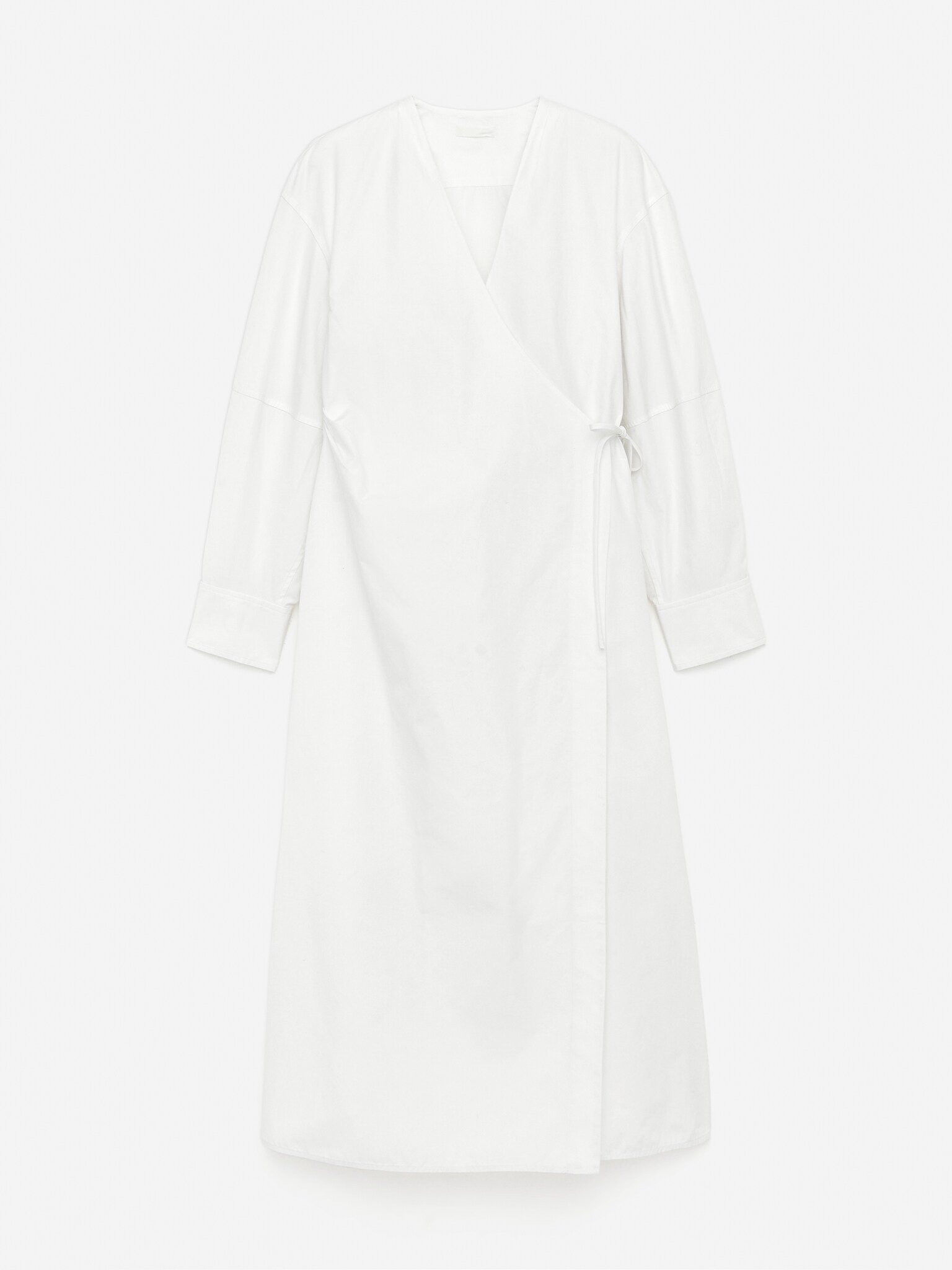Robe portefeuille en coton - Blanc/Noir - 2
