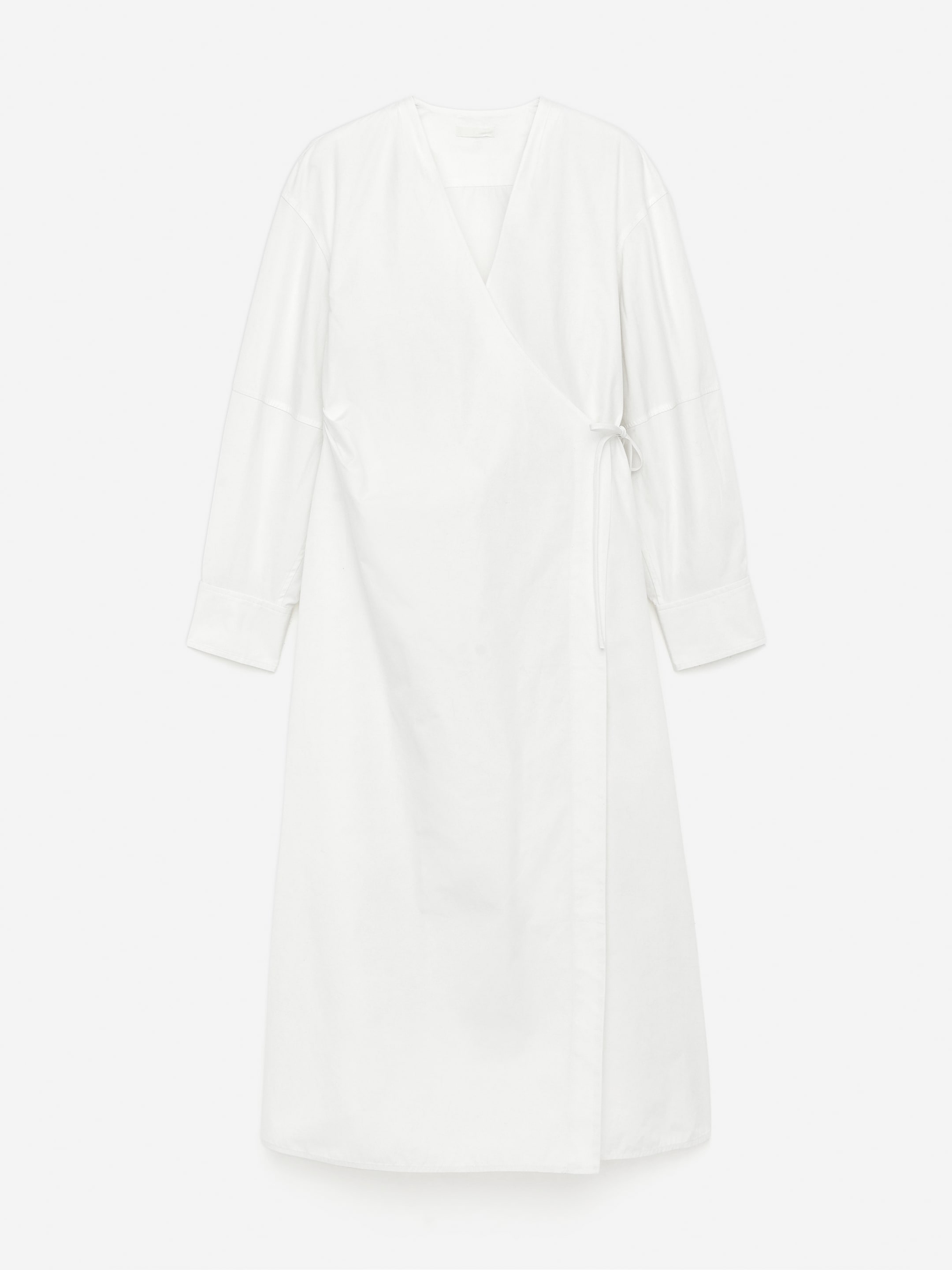 Cotton Wrap Dress-#F4F3E9-15348