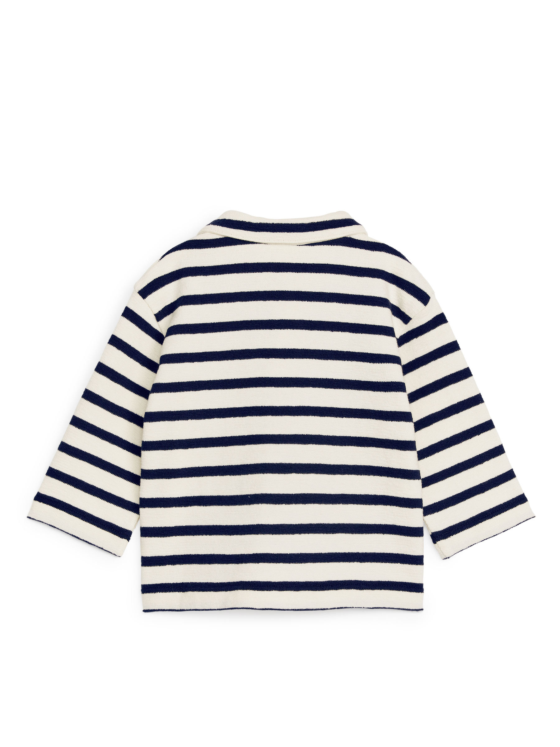 Langarm-Polohemd aus Frottee - Weiß/Dunkelblau - Regular Fit - Kinder - StillMedia/DescriptiveStillLife - 1