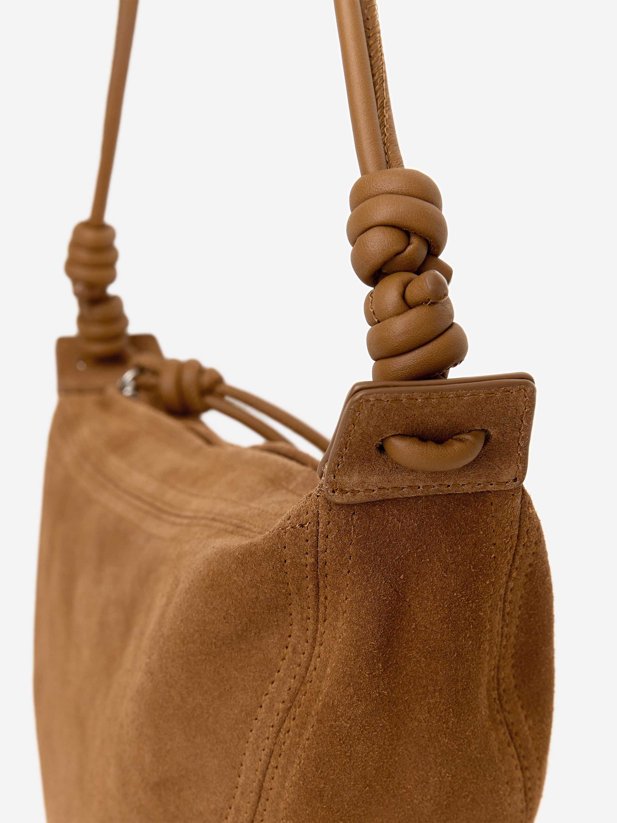 Bolso de ante con forma de media luna - Marrón - Women - StillMedia/DescriptiveDetail - 1