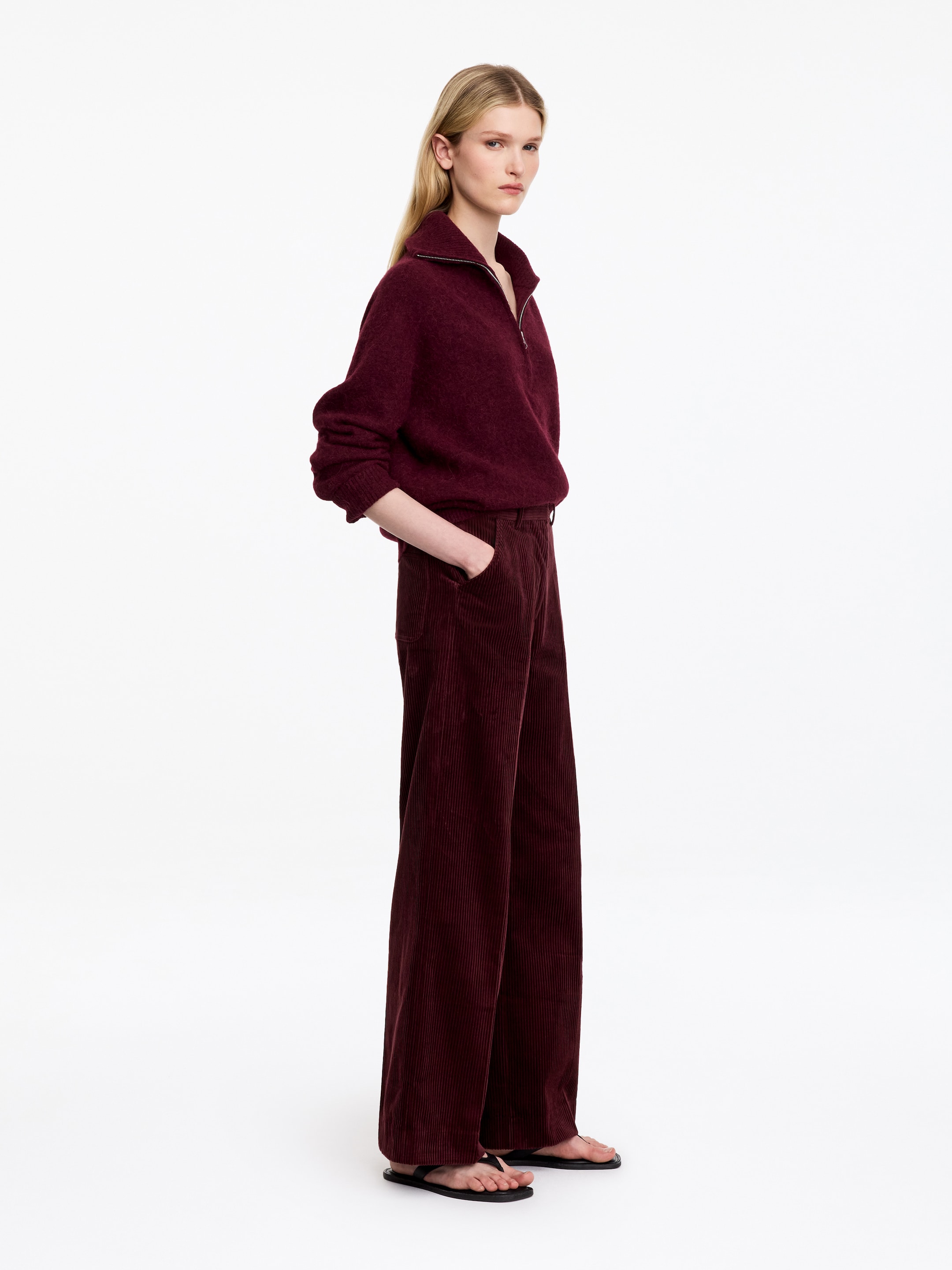 Weite Cordhose - Burgunderrot - Relaxed Fit - women - StillMedia/Lookbook - 10