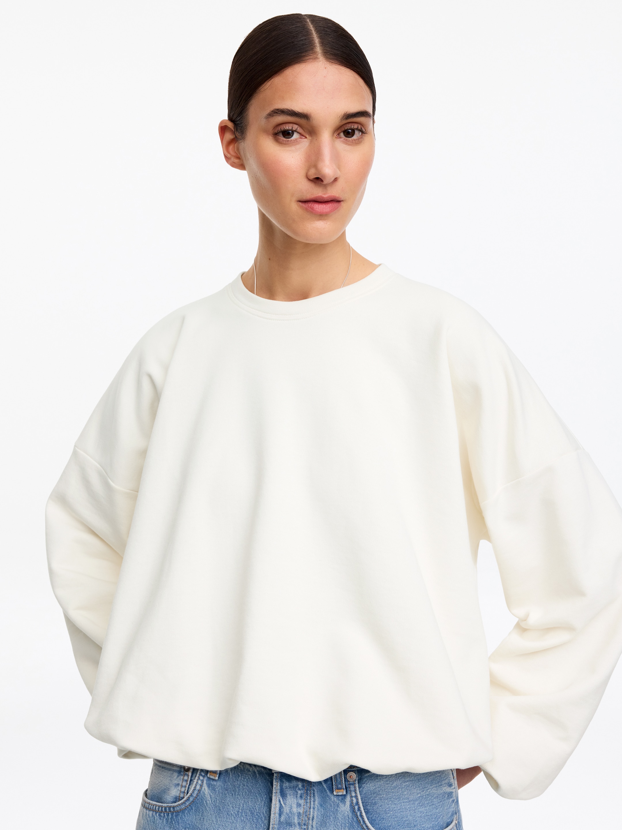 Sudadera abullonada - Blanco roto - Corte estándar - Women - StillMedia/Lookbook - 5