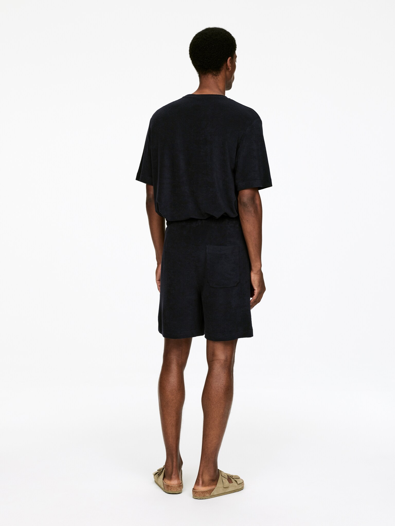 Short en éponge de coton - Noir - 5