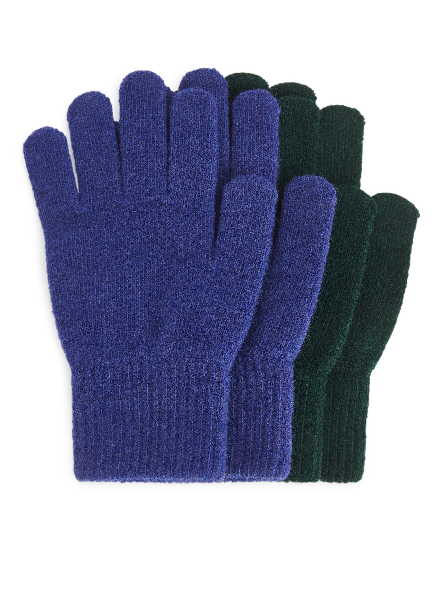 Wool Gloves Pack of 2 - Blue/Dark Green/Pink/Orange