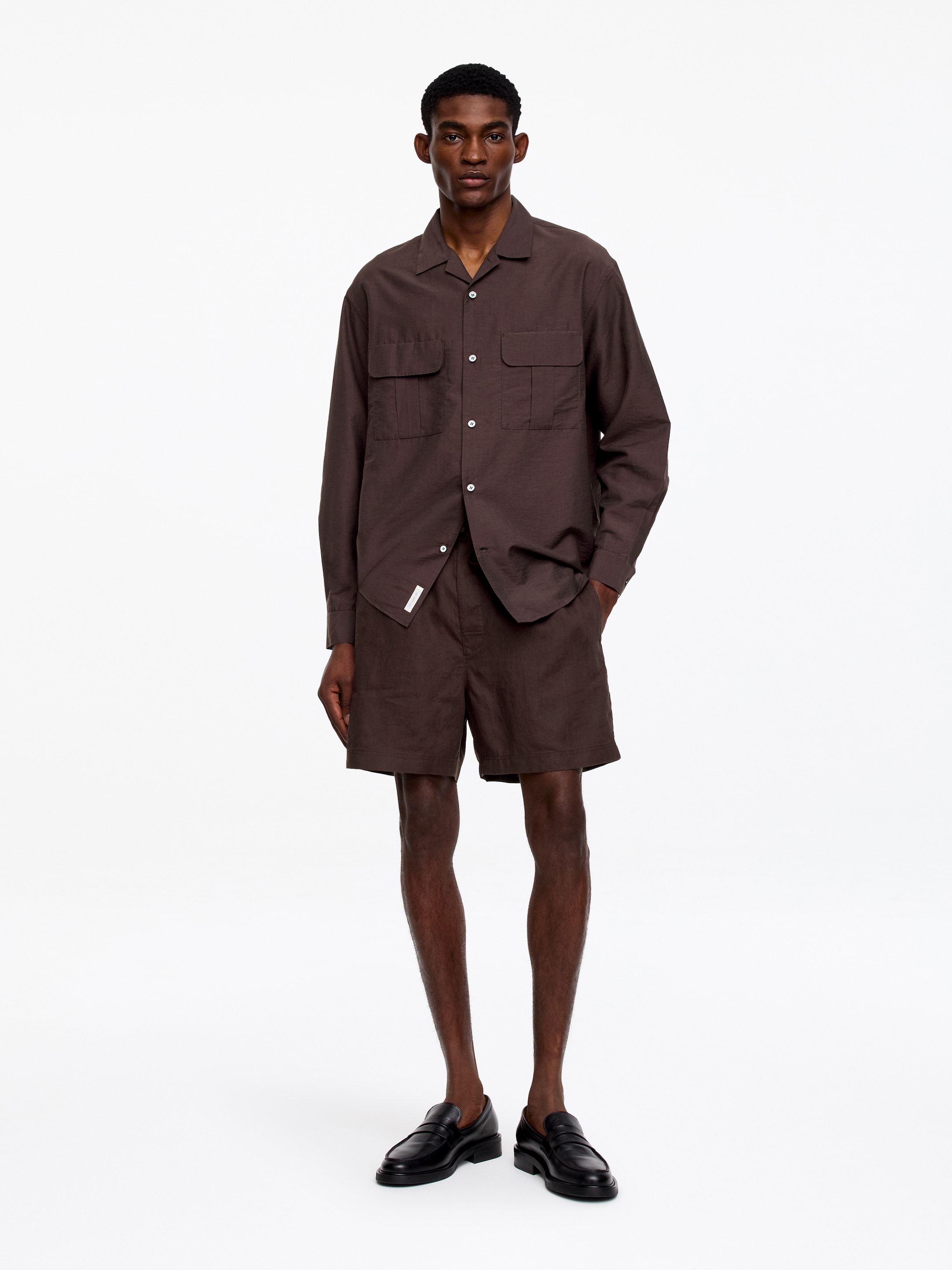 Linen Shorts-#423033-18716