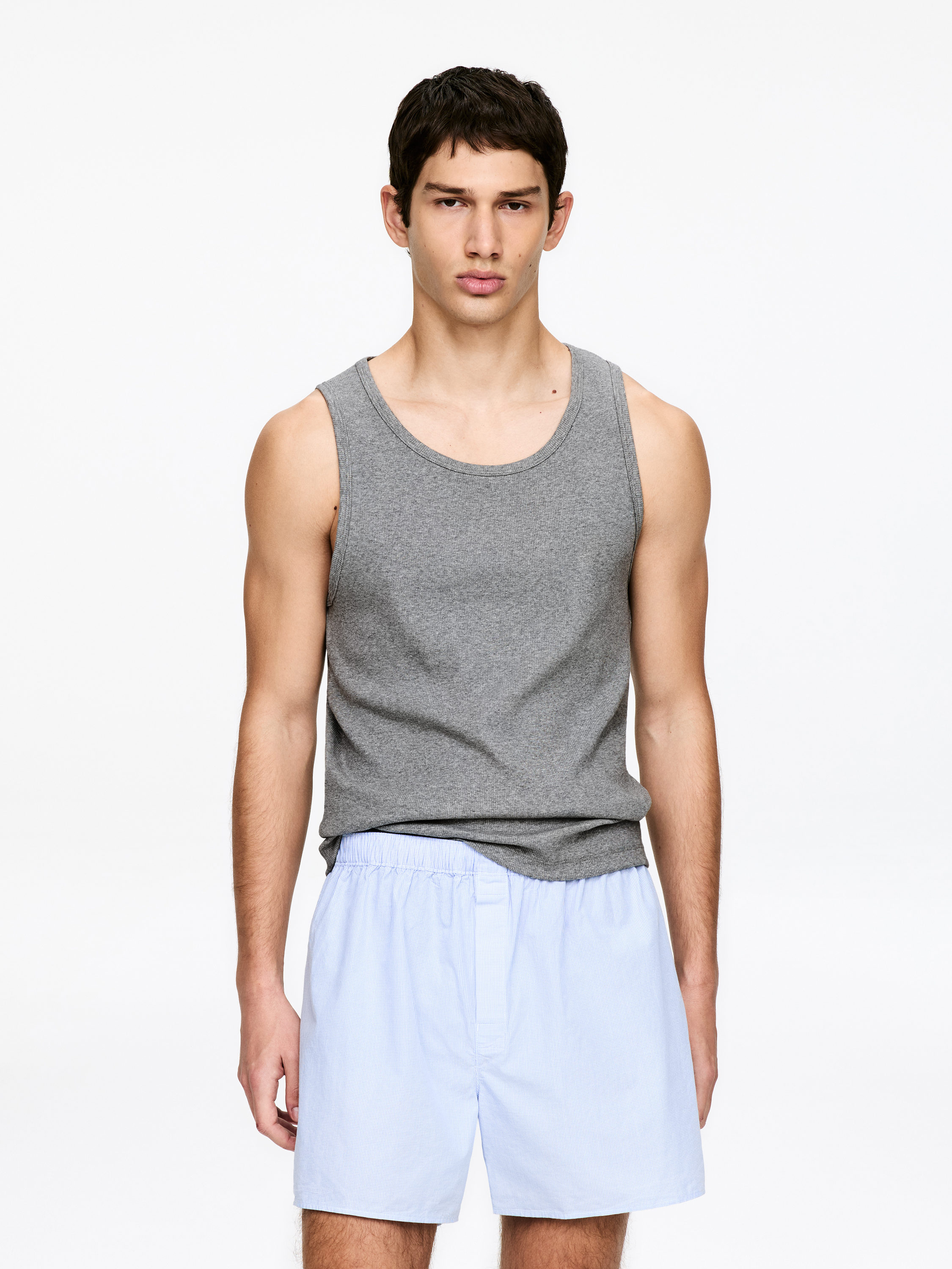 Ribbed Tank Top Set of 2 – Grey – Men – ARKET EU