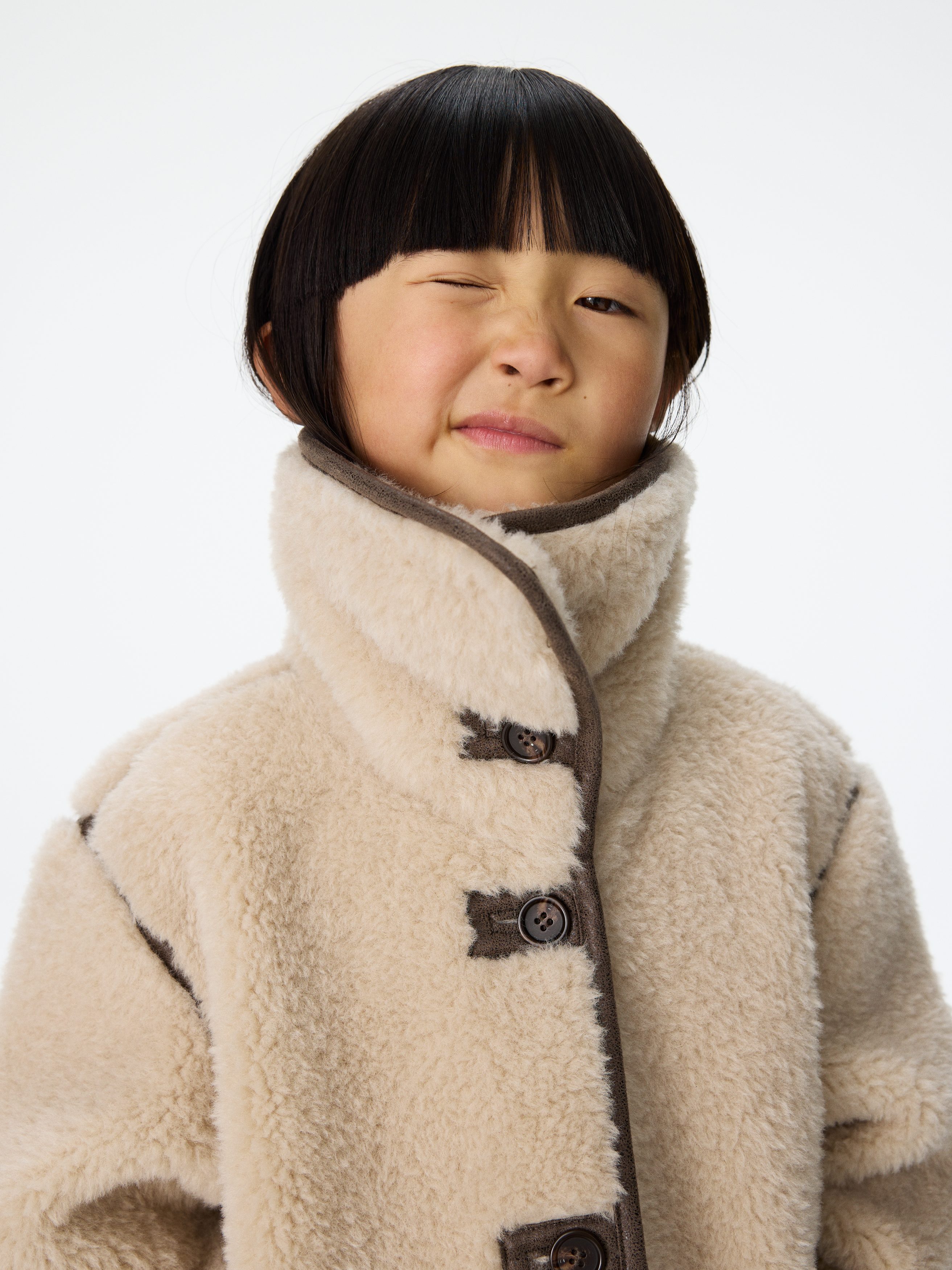 Short Pile Jacket - Beige - Loose fit - Children - StillMedia/Environmental - 1