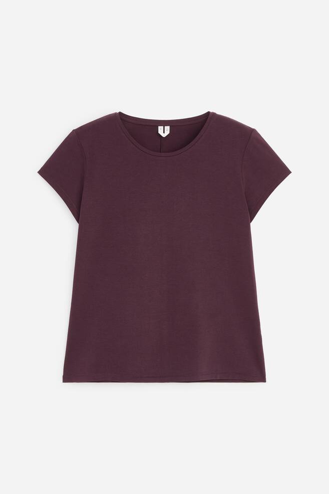 Slim-fit T-shirt met kapmouwtjes - Plum/Rood/Zwart/Wit - 1