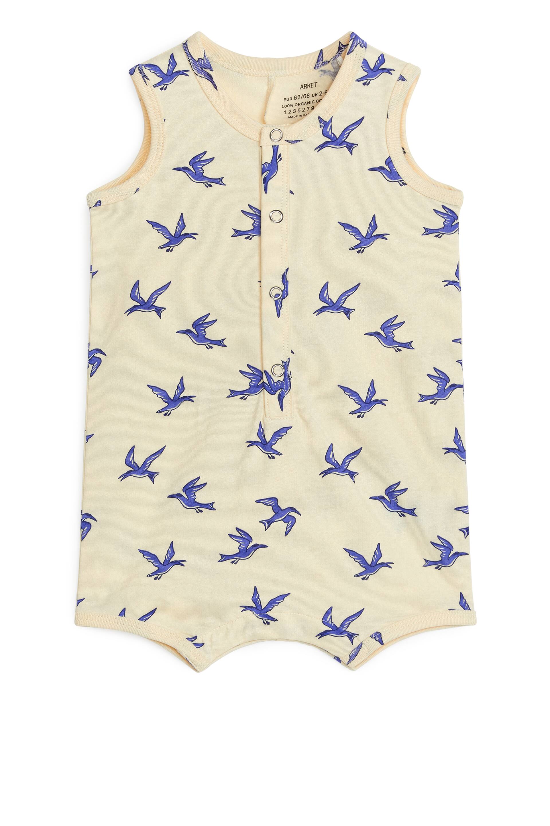 Grösseres Bild ansehen: Ärmelloser Strampler aus Baumwolle - Blassgelb - KINDER | H&M CH 1