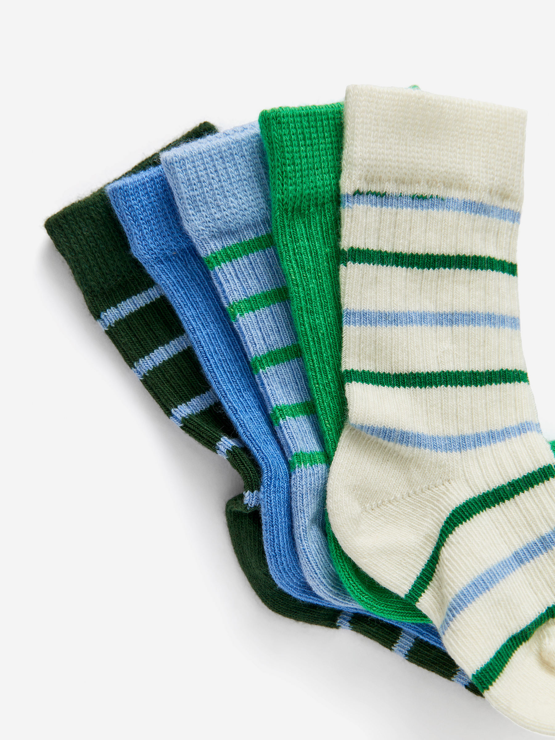 Rib Knit Baby Socks, 5 Pairs - Green/Blue - Children - StillMedia/DescriptiveDetail - 4