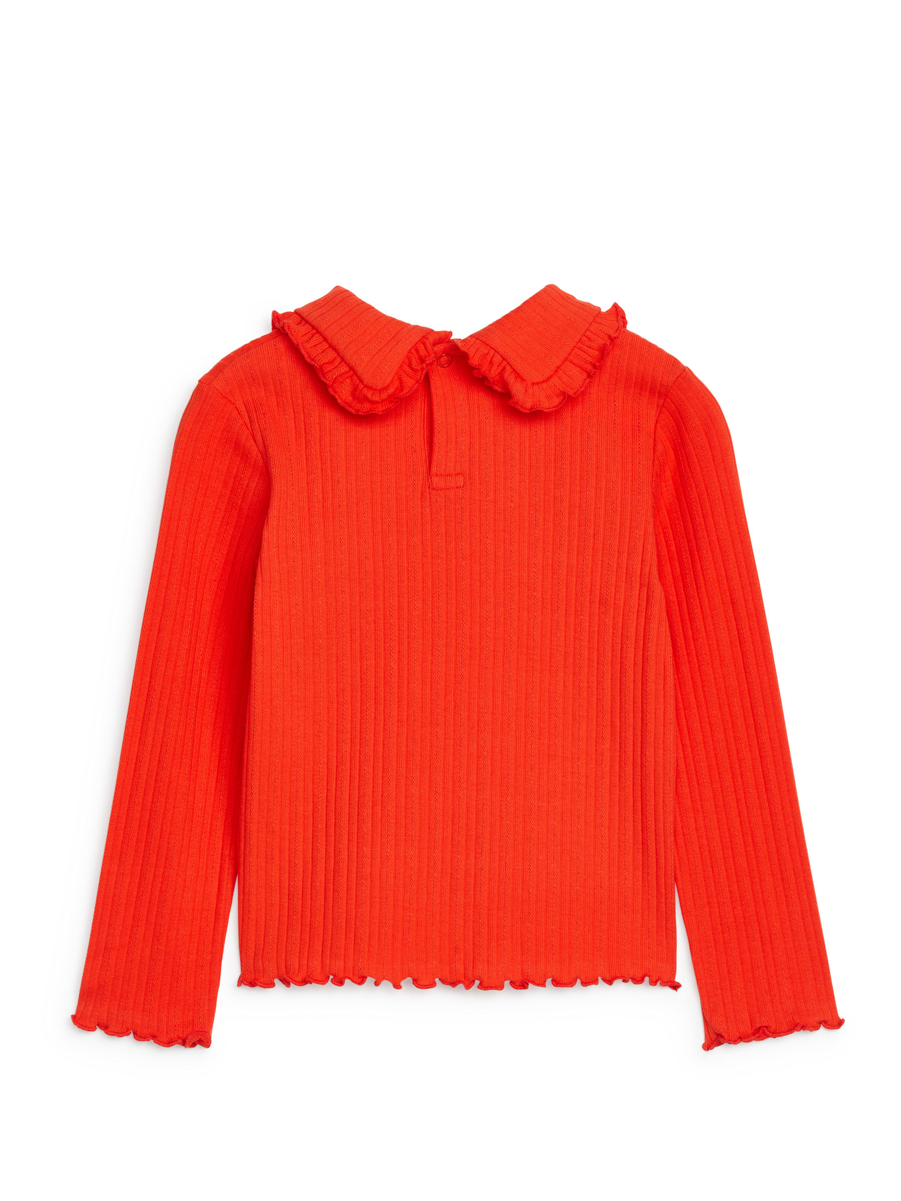 Frill Collar Pointelle Top - Bright Red - Regular fit - Children - StillMedia/DescriptiveStillLife - 3