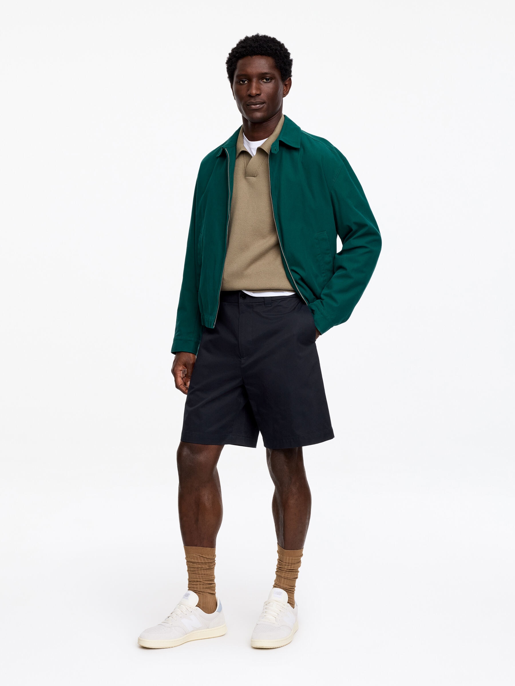 Pantalones cortos de sarga - Azul oscuro - Corte relajado - Men - StillMedia/Lookbook - 4