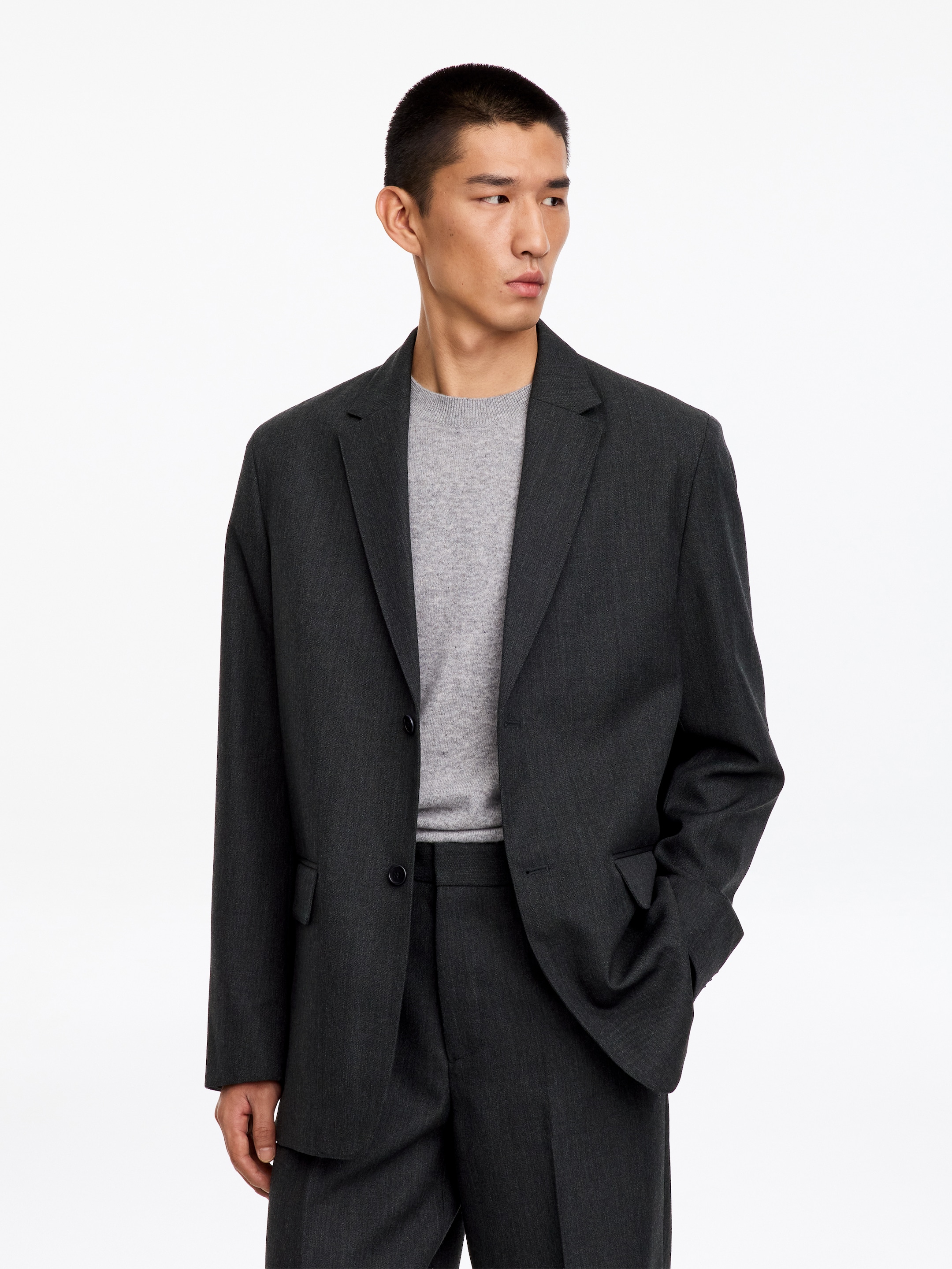 Blazer in lana - Grigio scuro - Relaxed fit - men - StillMedia/Lookbook - 6