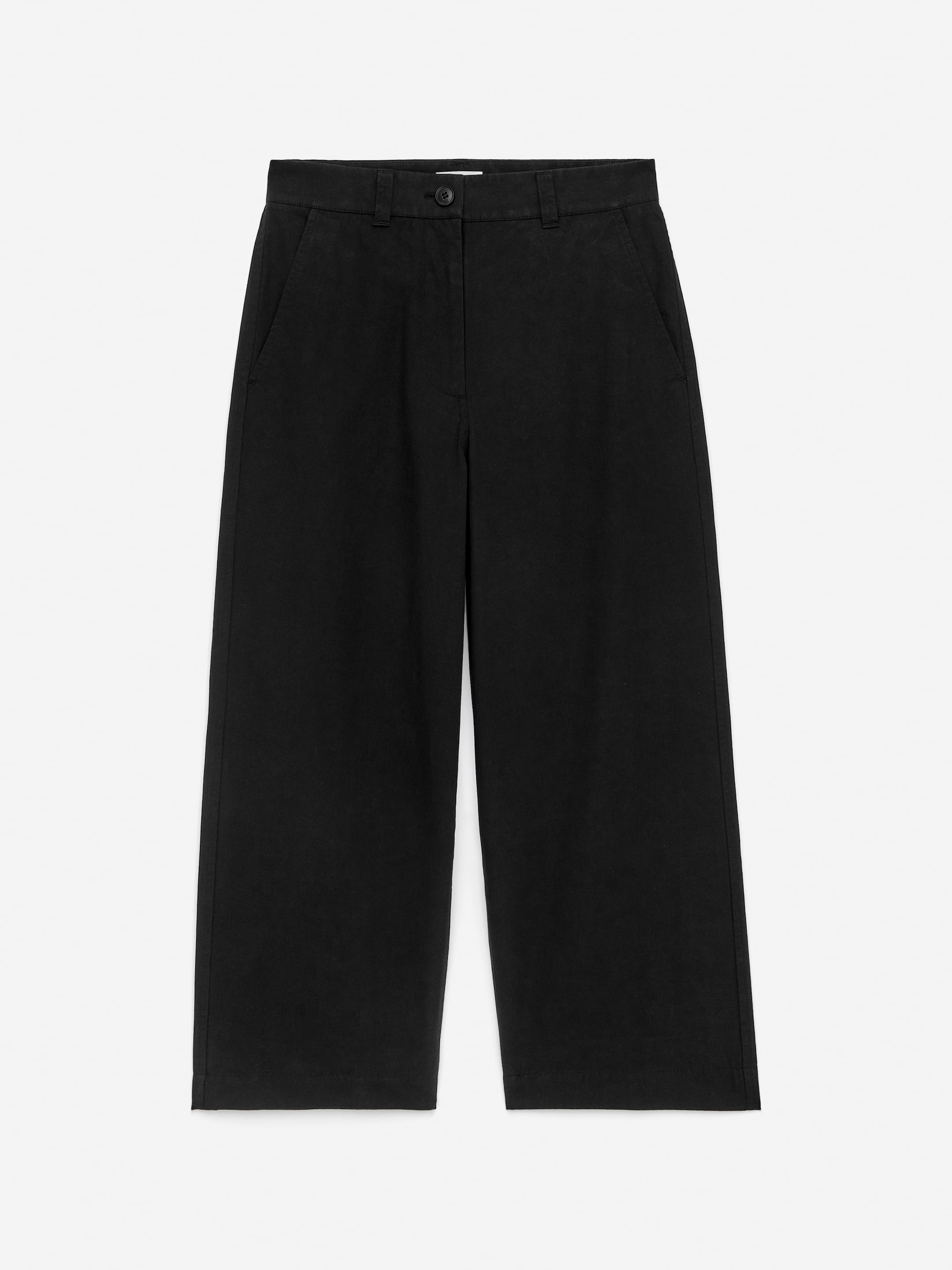Cropped Chino Trousers - Black - Relaxed fit - Women - StillMedia/DescriptiveStillLife - 1