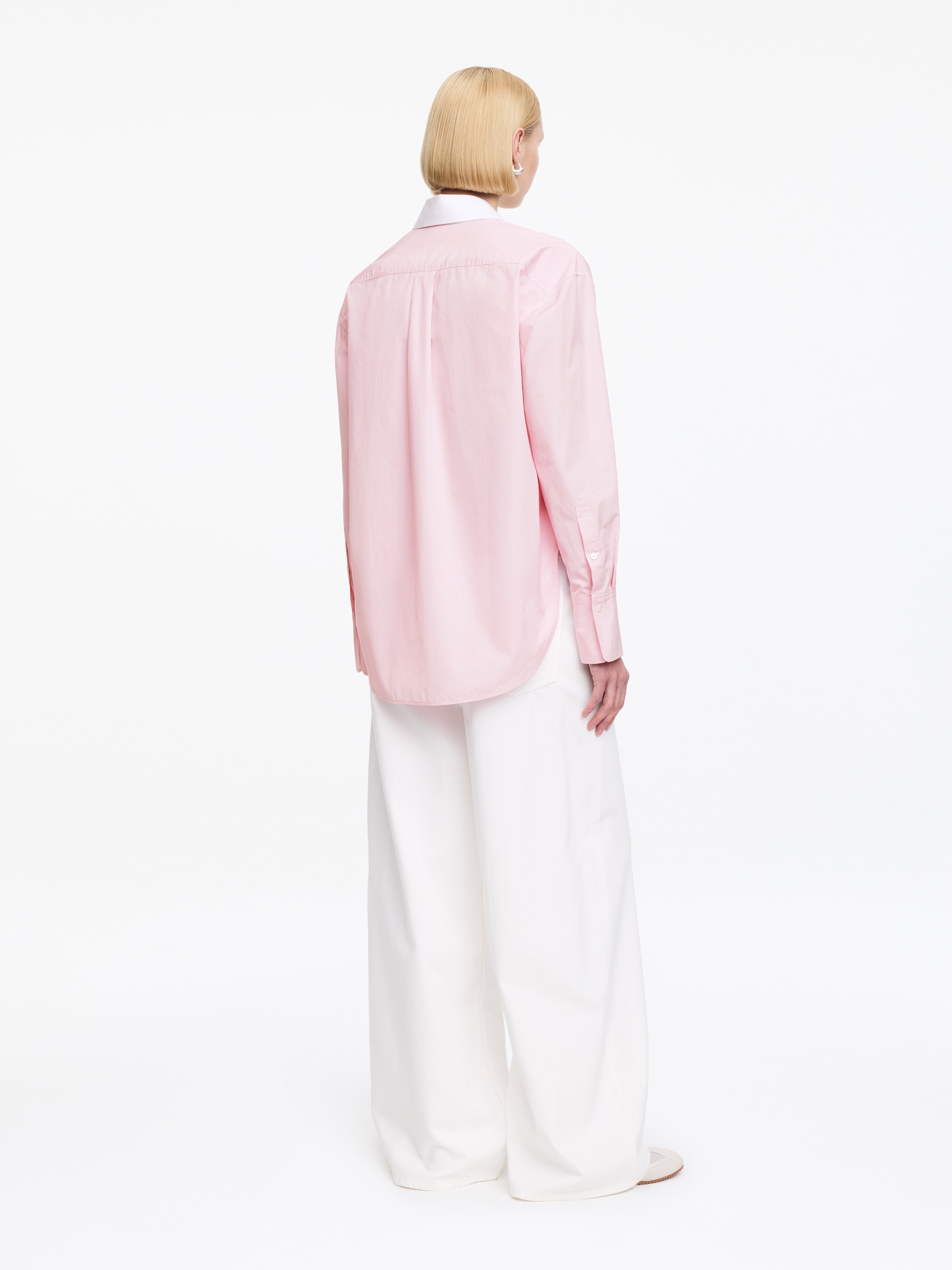 Relaxed-Fit Poplin Shirt - Pink/White - Relaxed fit - Women - StillMedia/Lookbook - 4