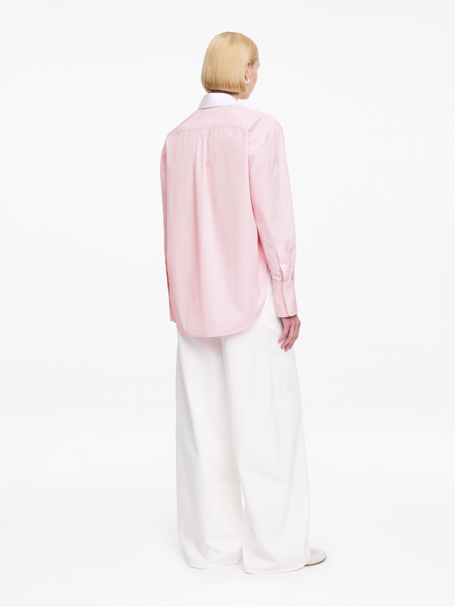 Popeline-Hemd mit lockerer Passform - Rosa/Weiß - Relaxed Fit - Damen - StillMedia/Lookbook - 4