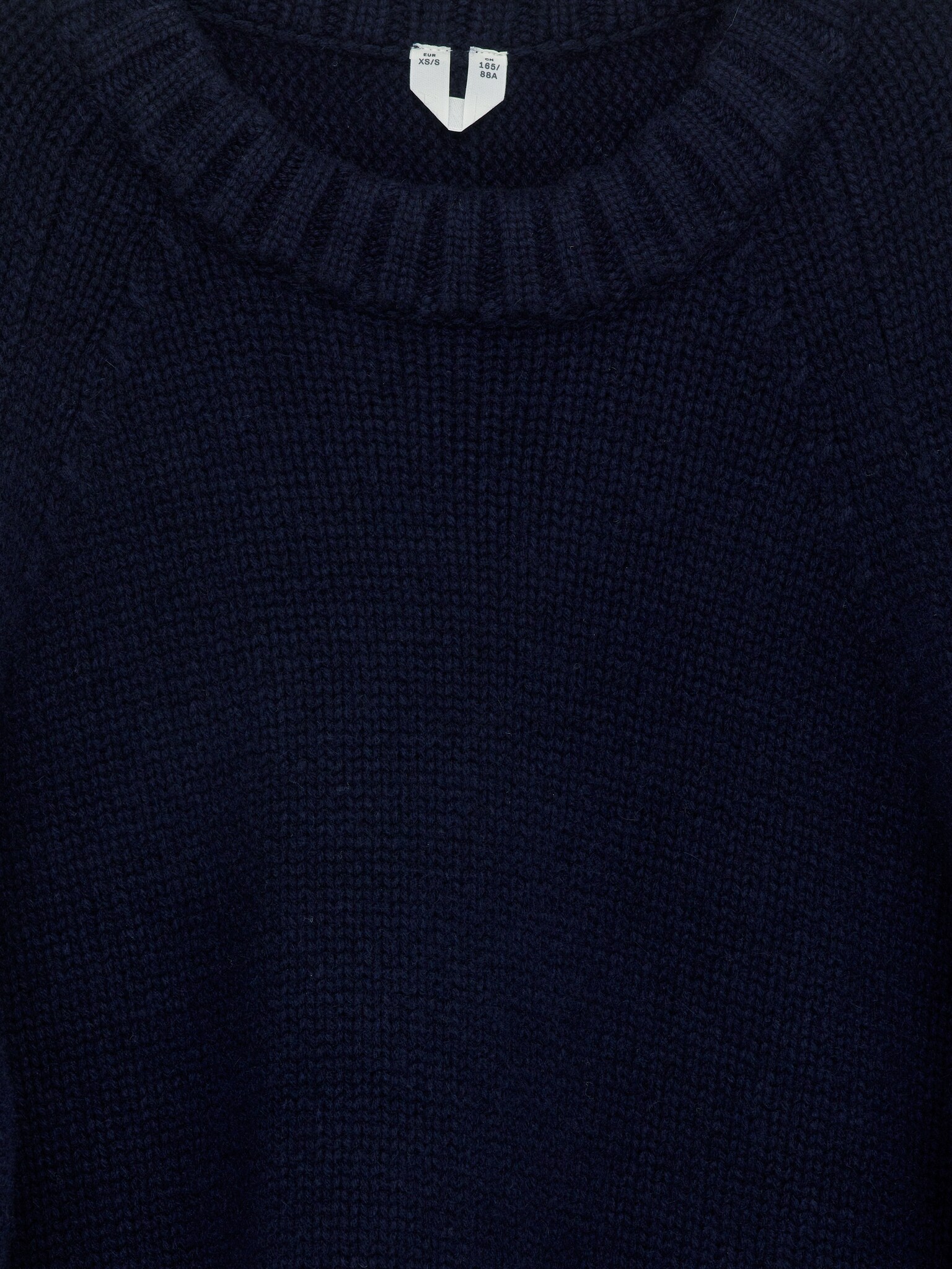 Chunky Pure Cashmere Jumper  ​ - Dark Blue/Beige - 4