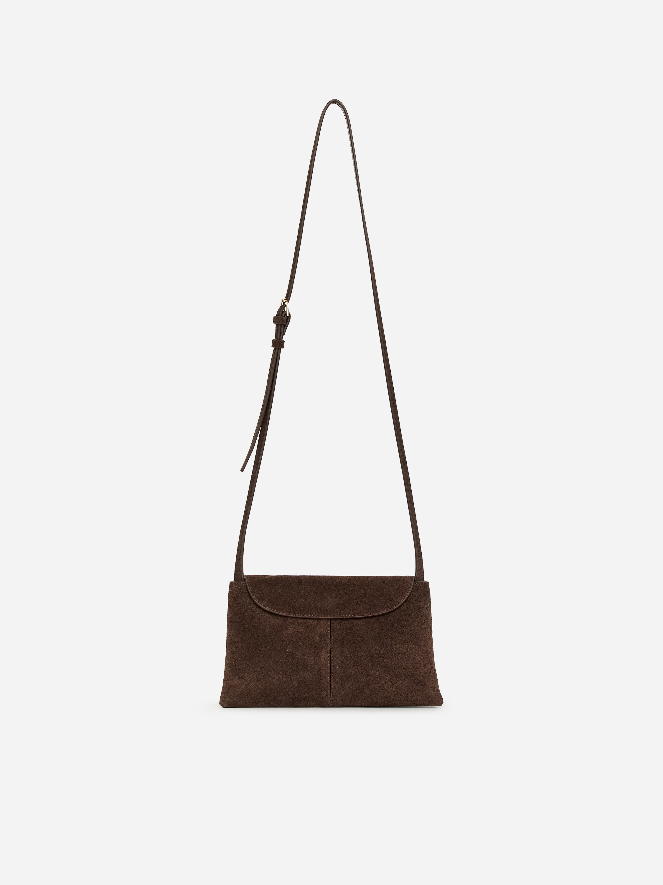 Sac bandoulière en daim - Marron/Noir