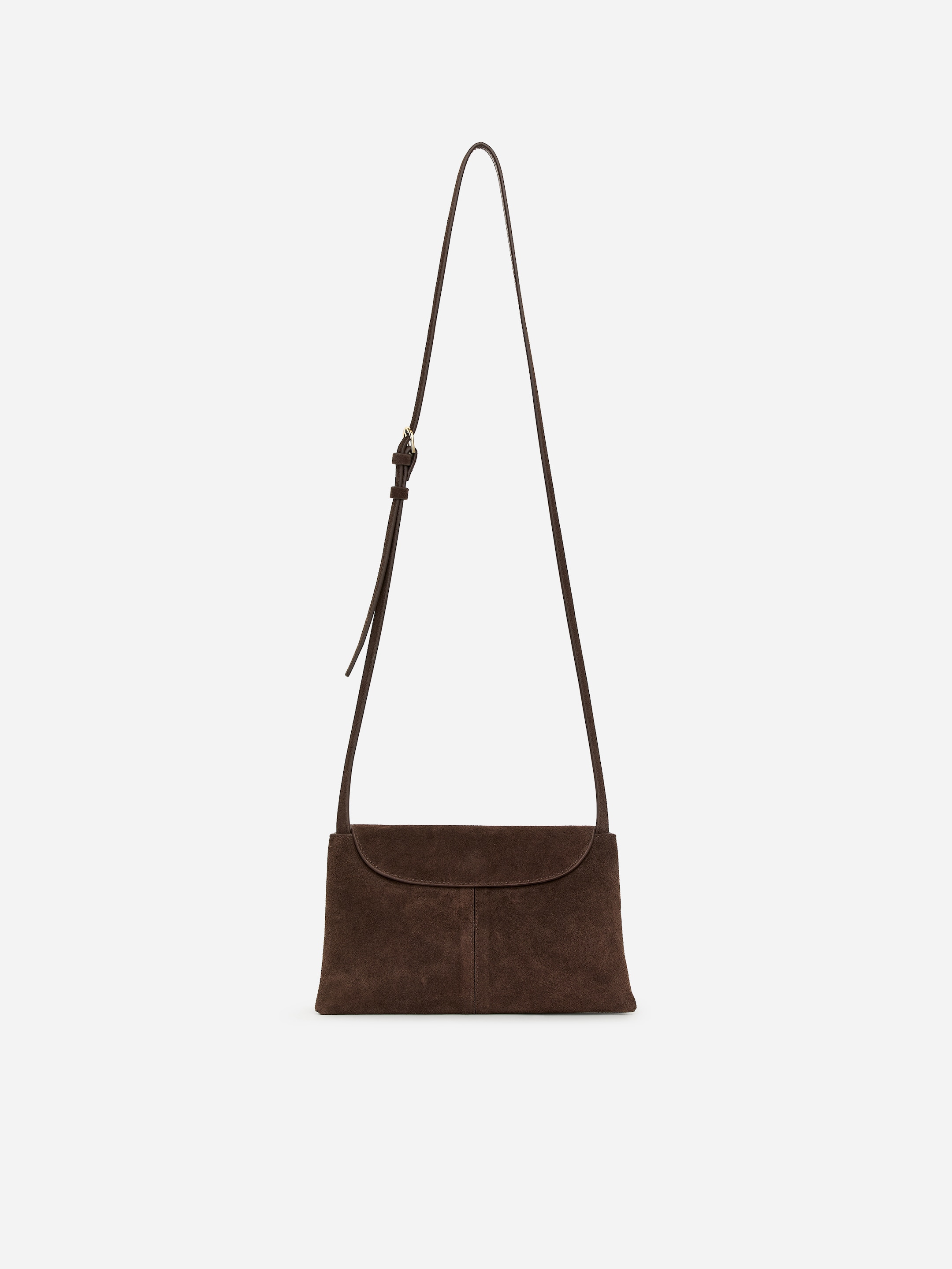 Split Suede Crossbody Bag-#594B3D-18621