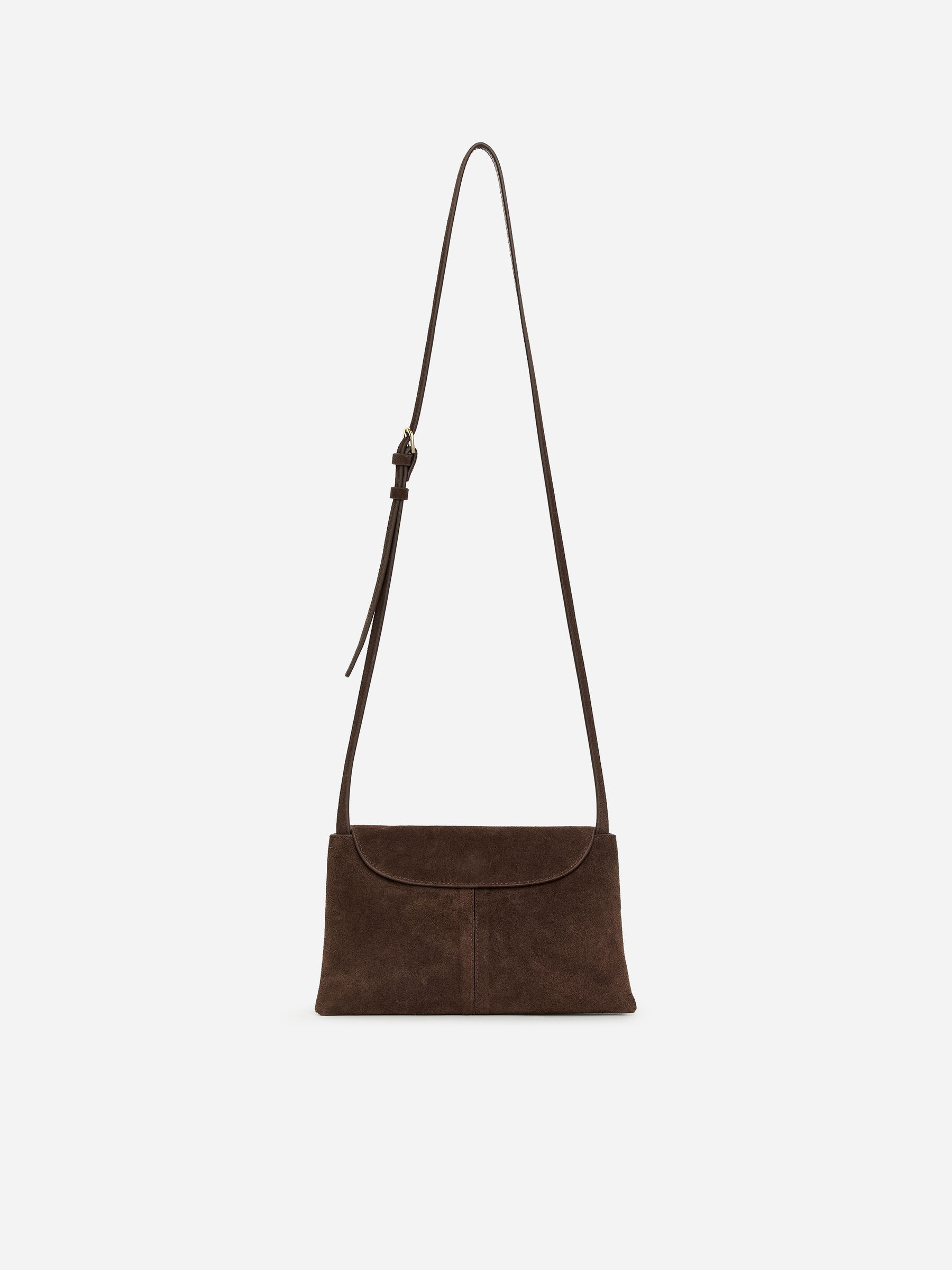 Suede Crossbody Bag-#594B3D-18621