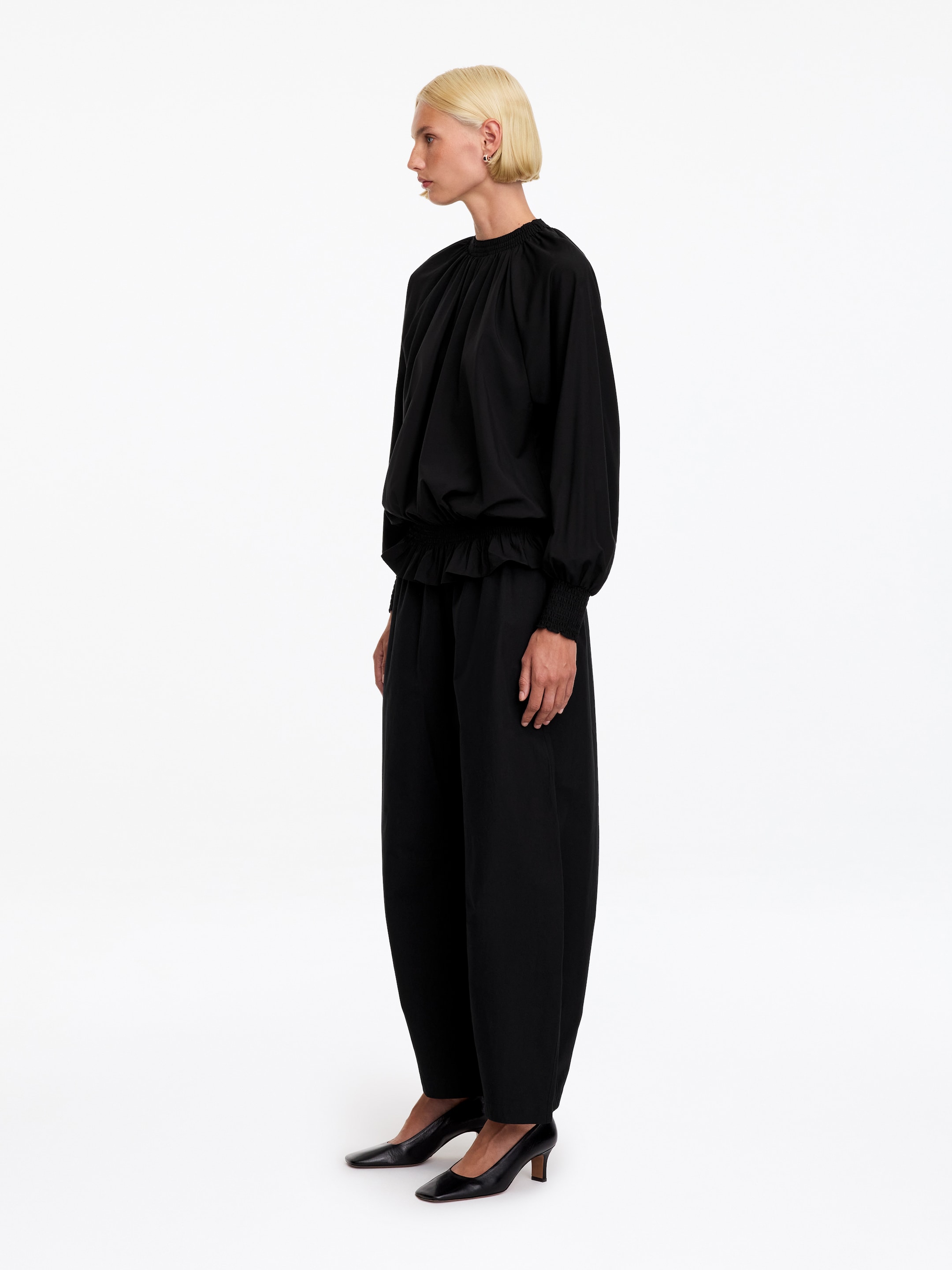 Gesmokte Bluse - Schwarz - Regular Fit - women - StillMedia/Lookbook - 5