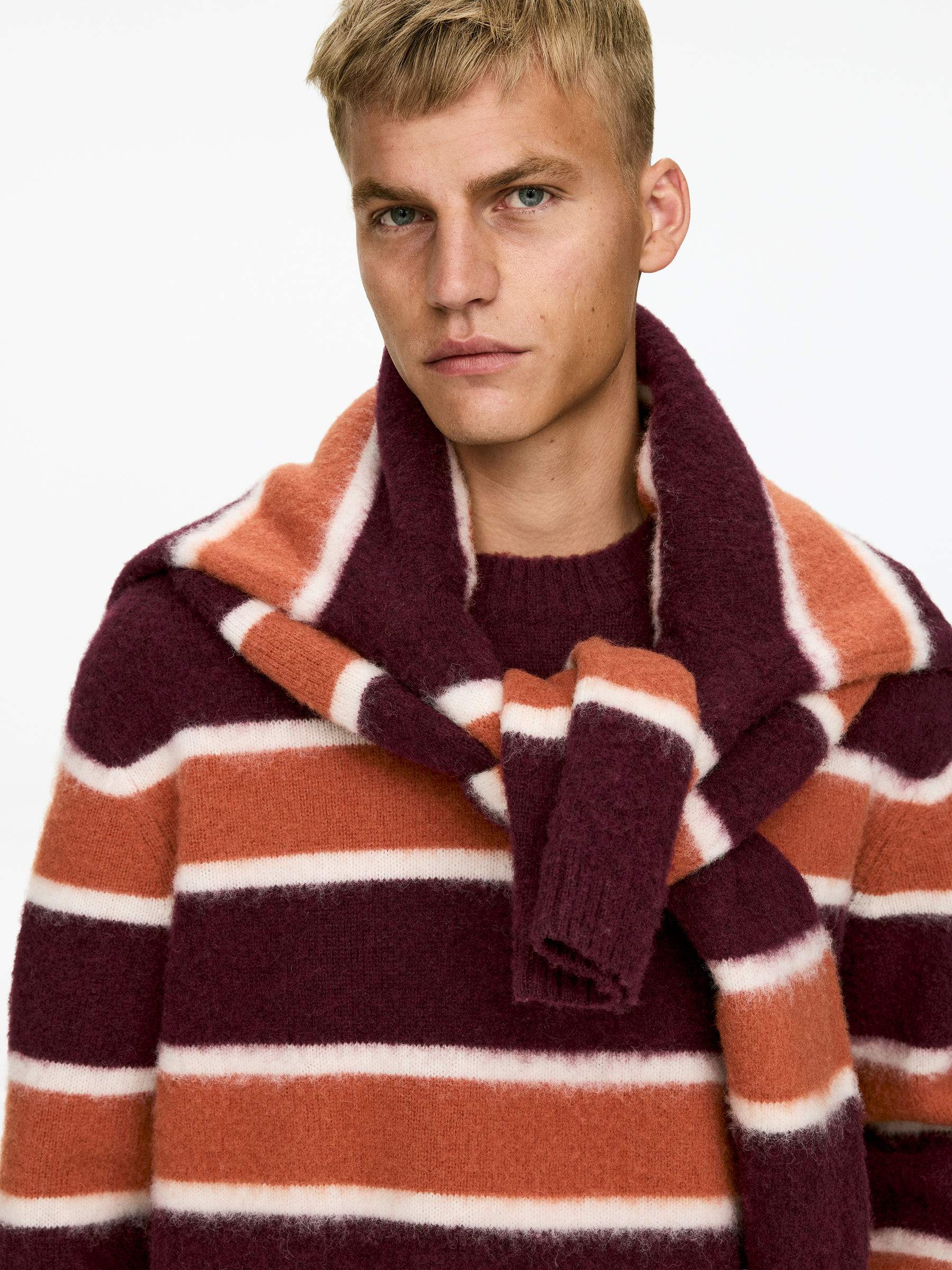 Pull en laine - Bordeaux/Beige - Regular fit - Homme - StillMedia/Lookbook - 5