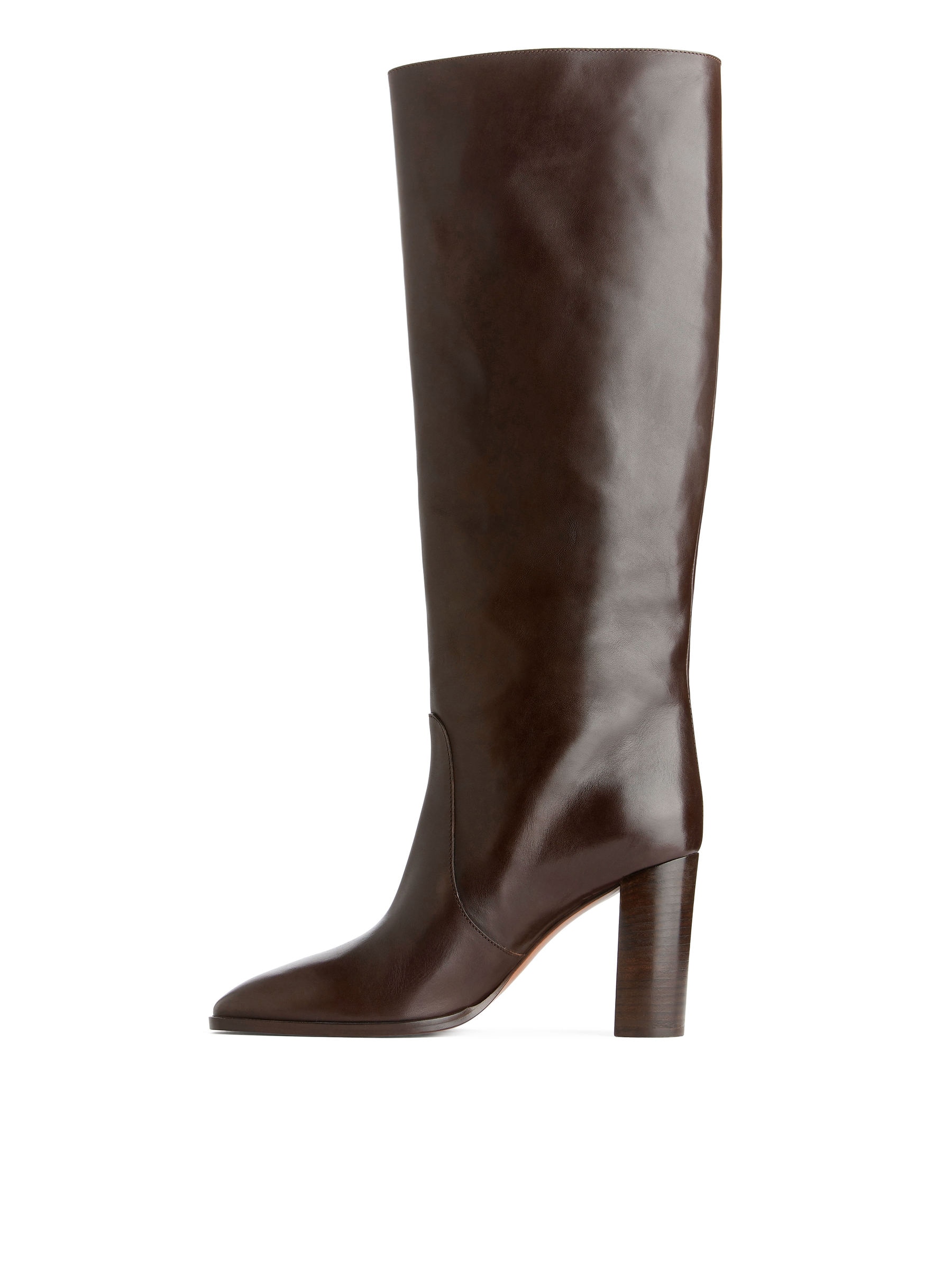 Knee-High Leather Boots - Brown - Women - StillMedia/DescriptiveStillLife - 1