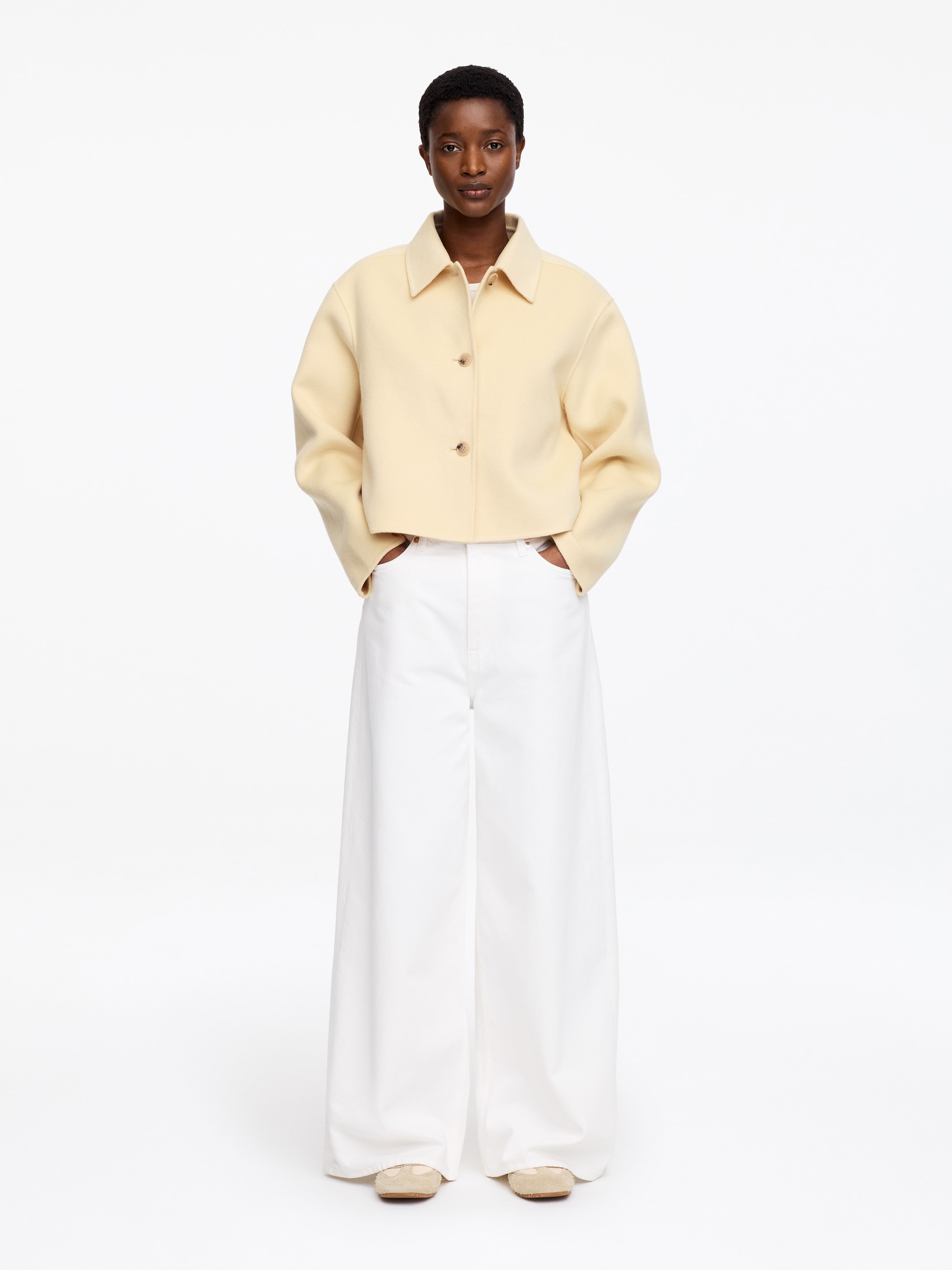 Doublé Wool-Blend Overshirt-#E2D4A9-18324